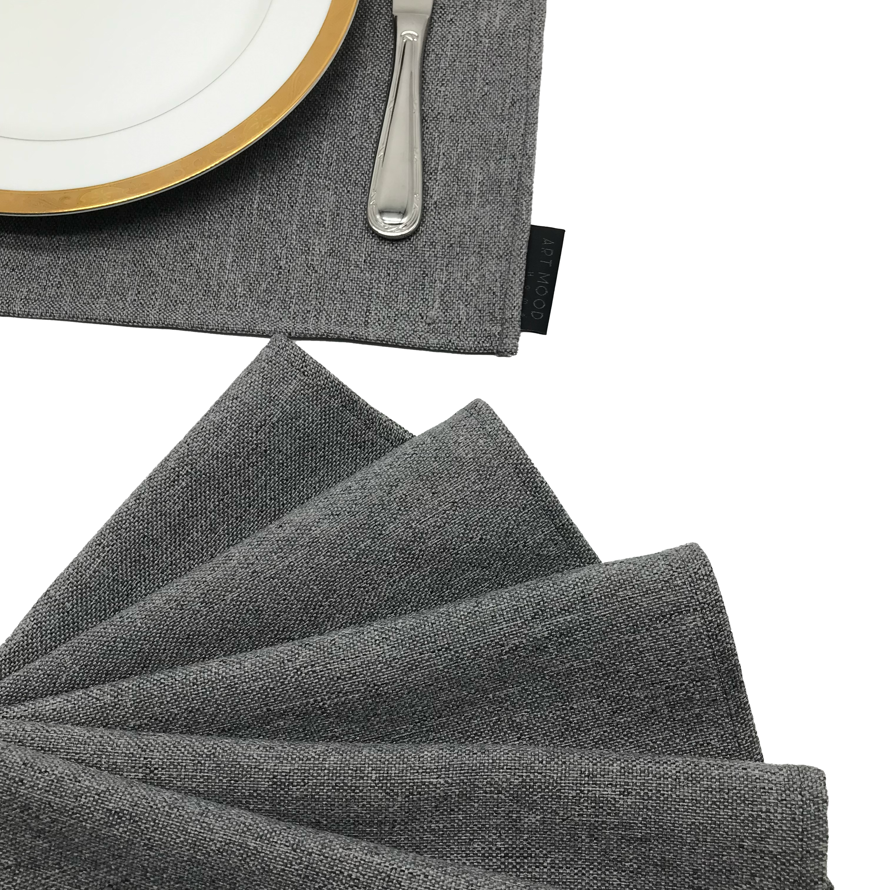 Linen Placemats & Runner Set - Grey