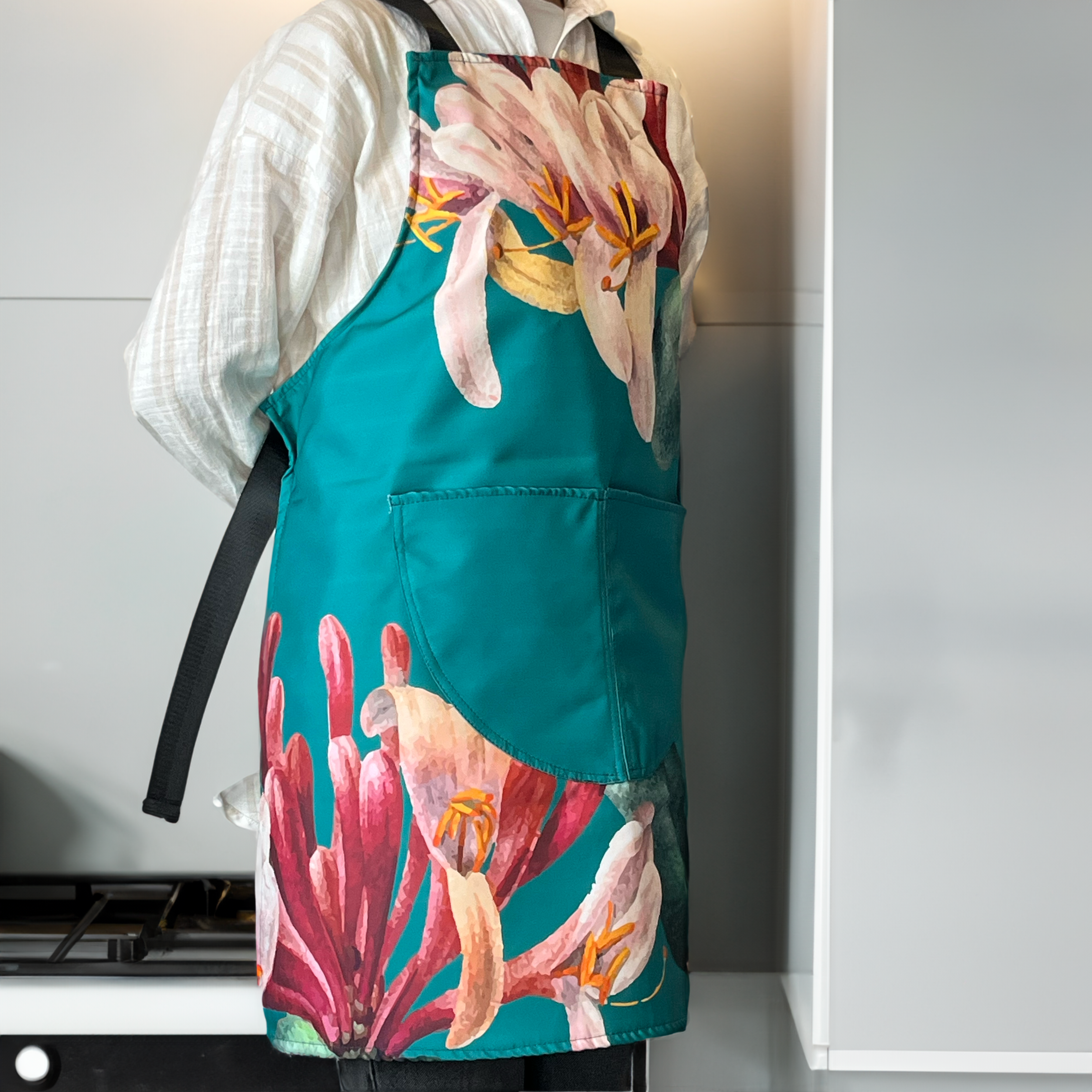 Teal Roses Apron