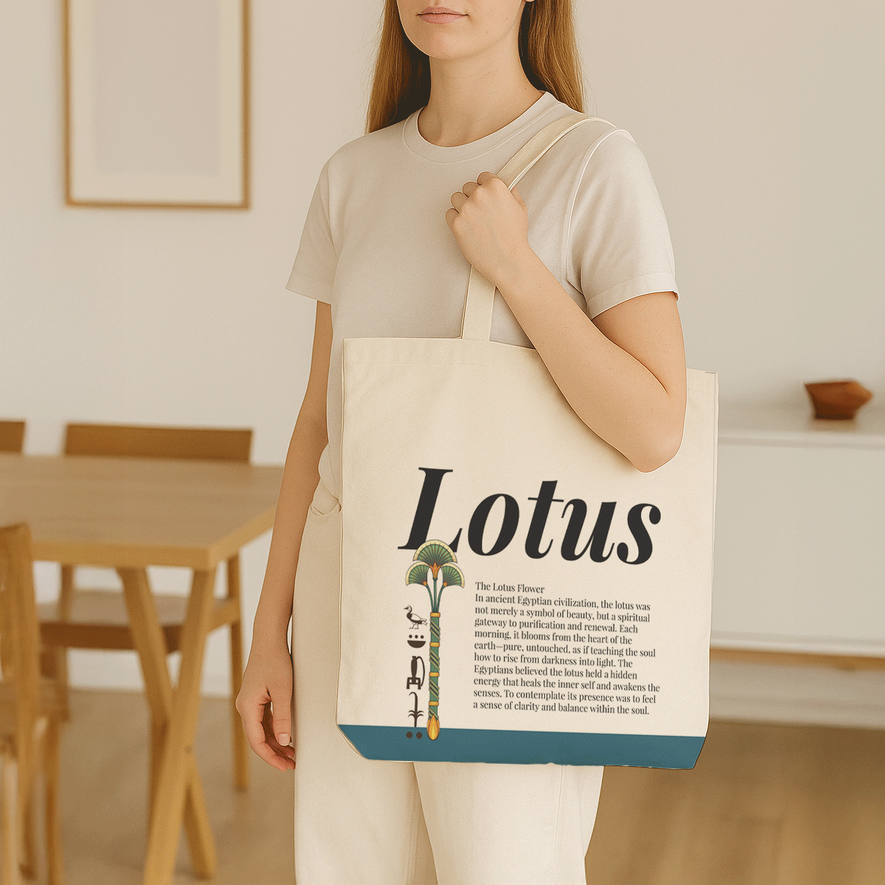 Ancient Egyptian - Tote Bag + Pouch - Lotus