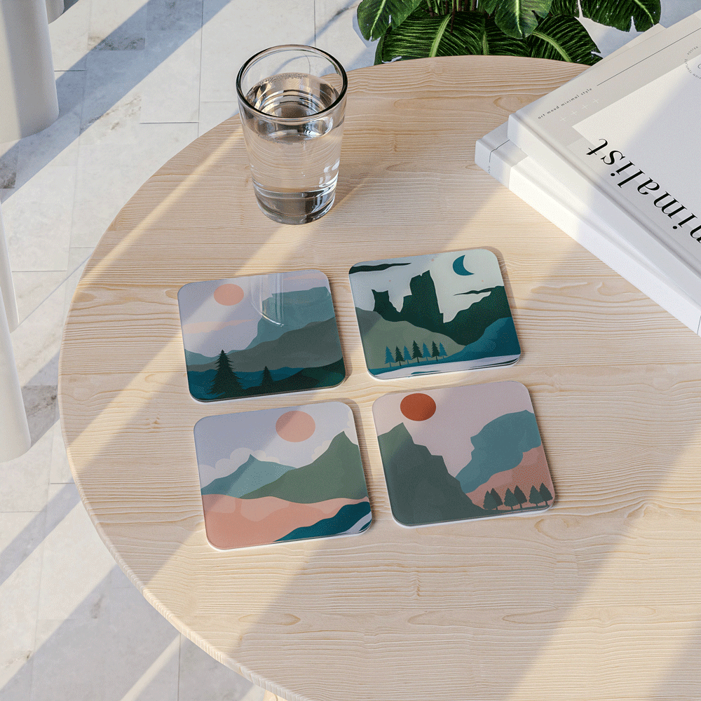 Mountains - Acrylic Coaster Set
