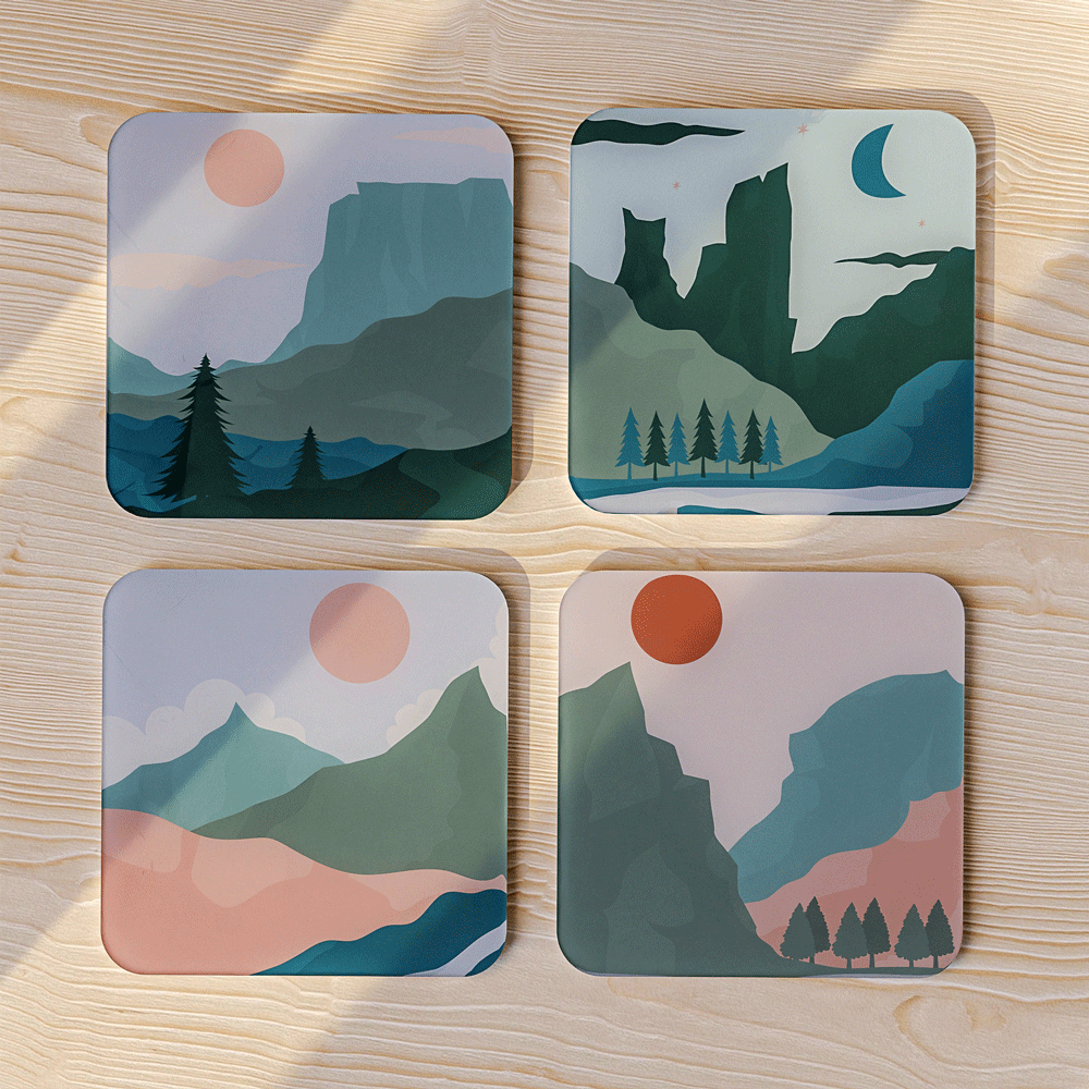 Mountains - Acrylic Coaster Set