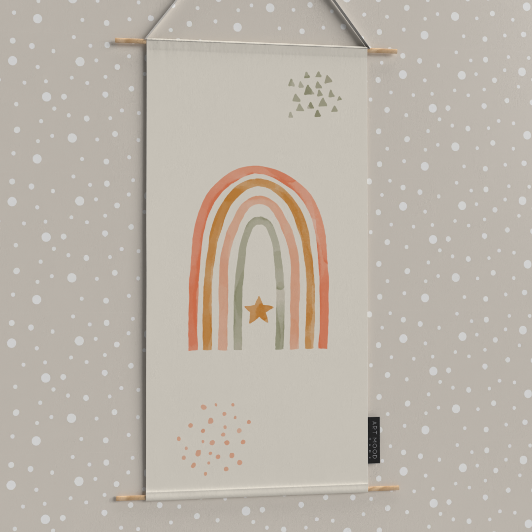 Sun & Rainbow (Customize your kids name) Fabric Posters Set