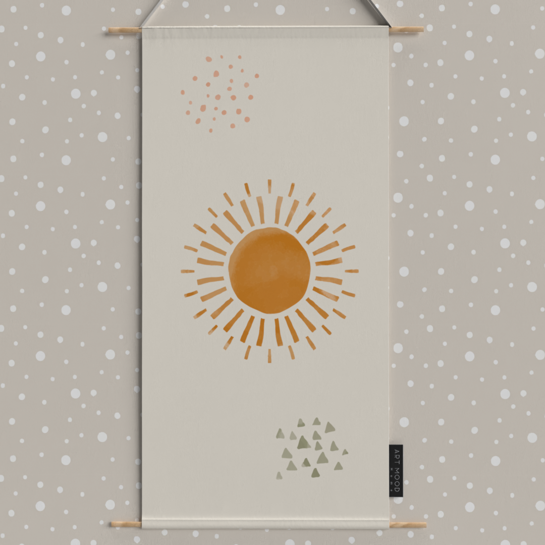 Sun & Rainbow (Customize your kids name) Fabric Posters Set