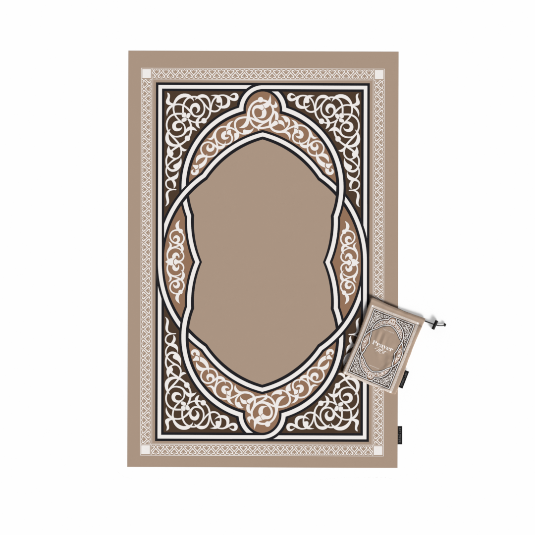 Prayer Mat Sojoud Beige - Waterproof Pocket Size