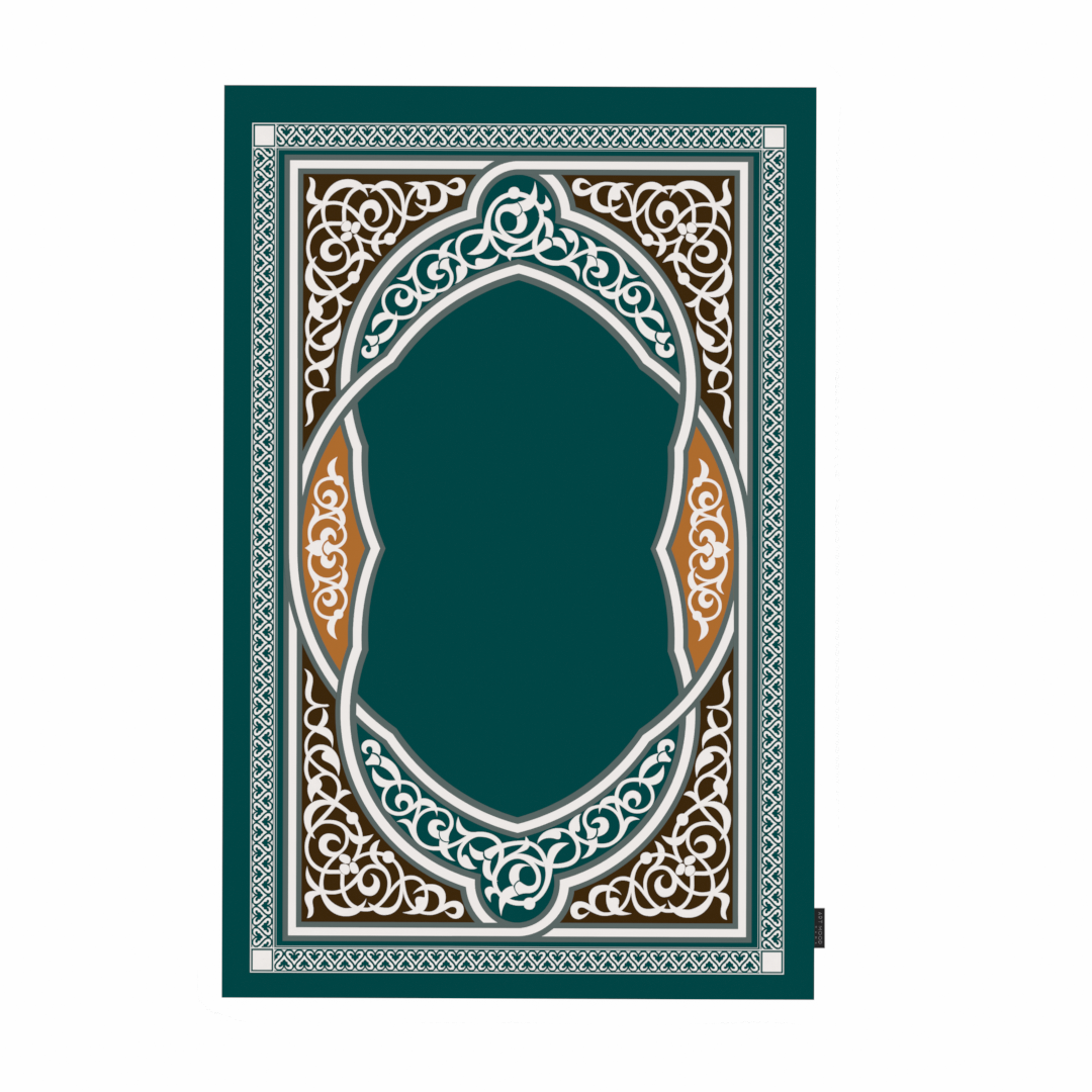 Prayer Mat Sojoud Teal - Waterproof Pocket Size