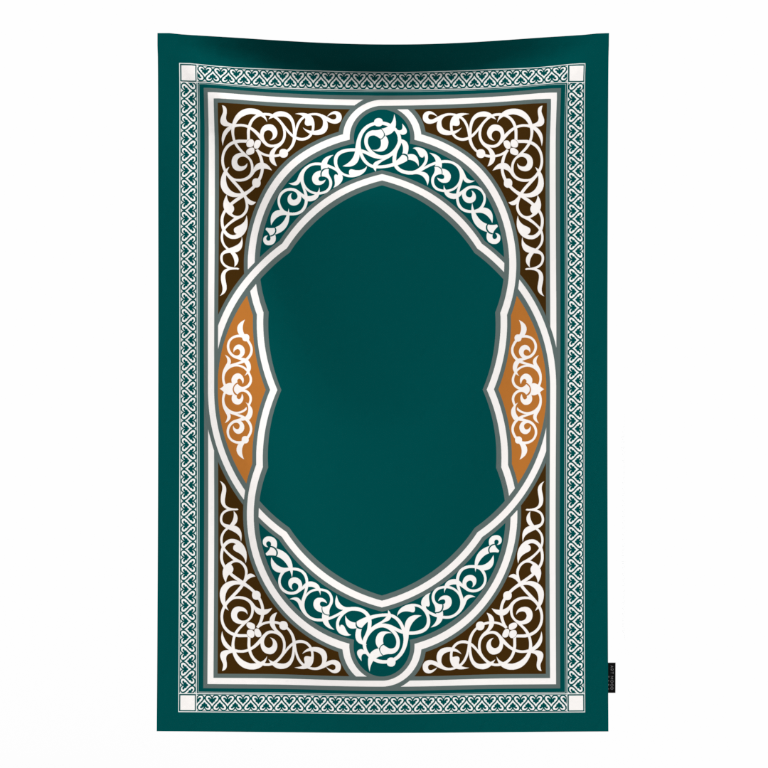 Prayer Mat Sojoud Teal - Waterproof Pocket Size