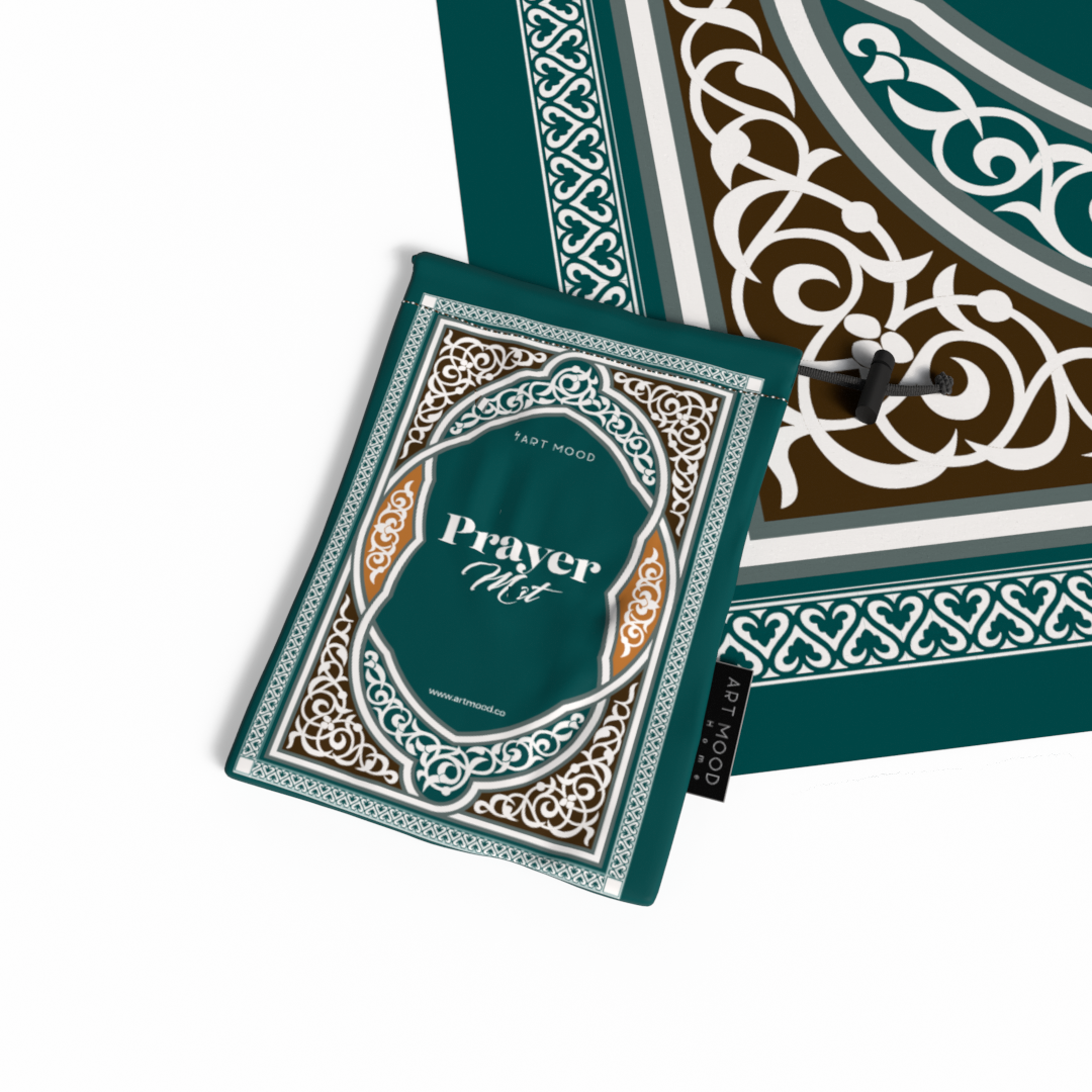 Prayer Mat Sojoud Teal - Waterproof Pocket Size