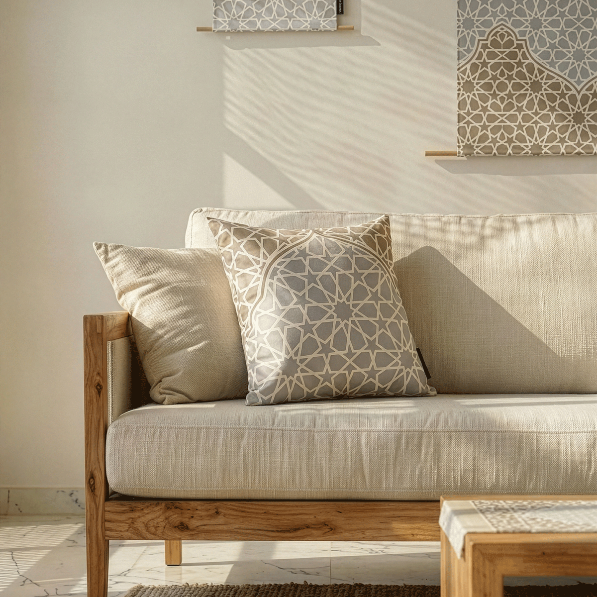 Morish ( Runner + 2 Cushion Cover + 4 Coasters + 3 Fabric Posters + Tissue Box) Bundle