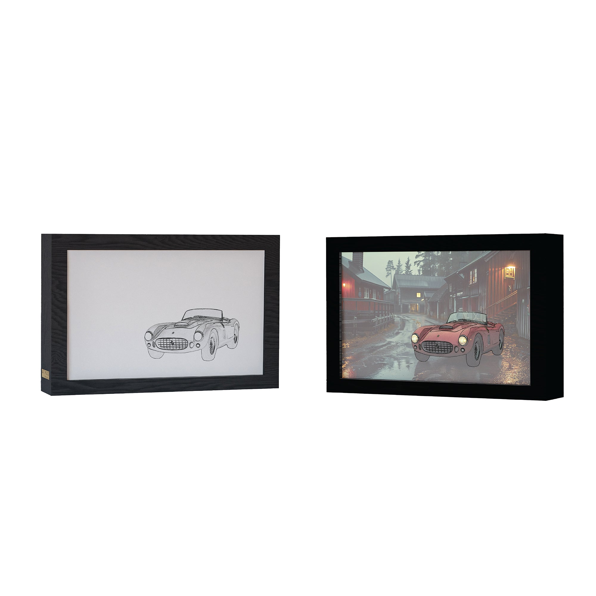 Cadre photo éclairé 2 en 1 - Ferrari classique