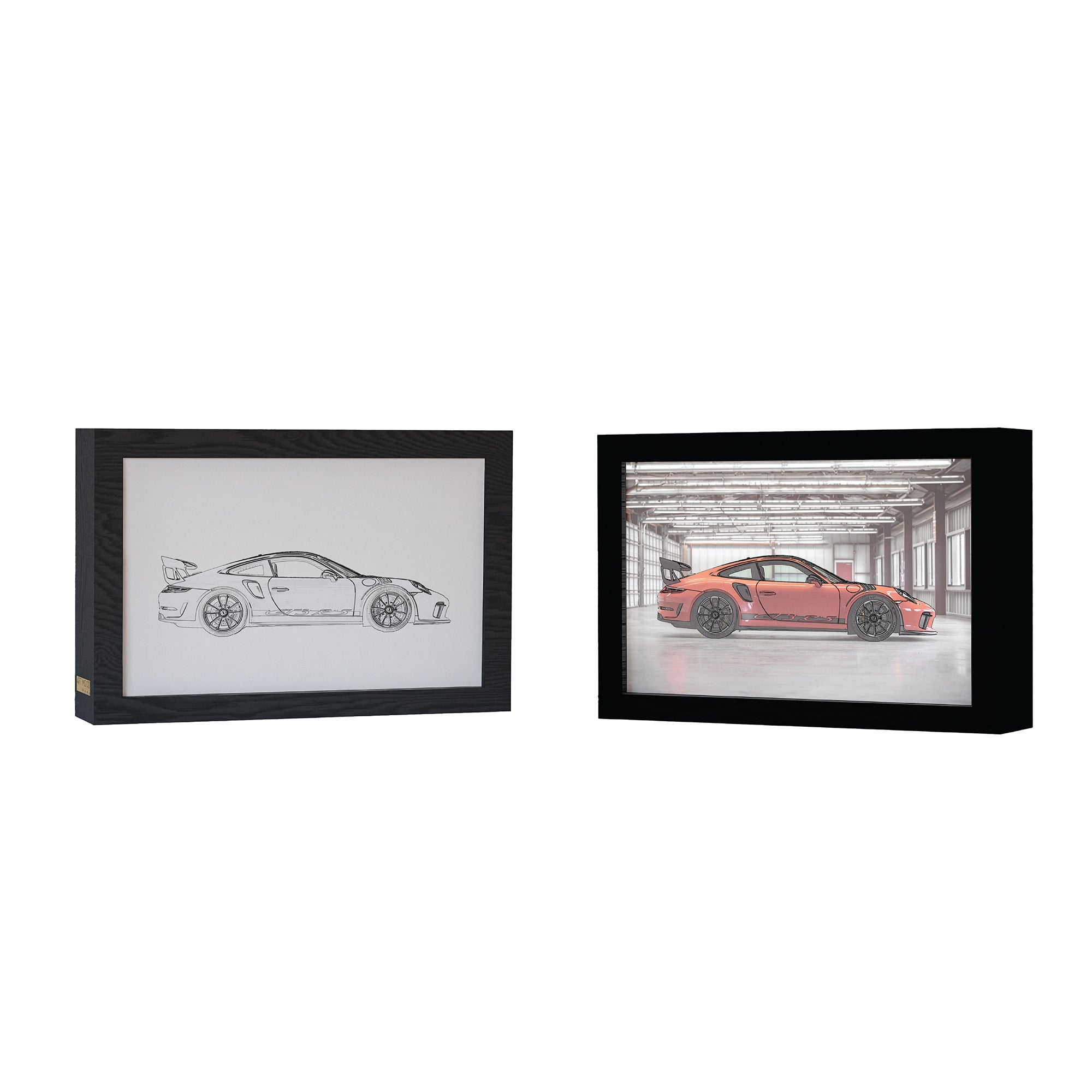 Cadre Photo Eclairant 2 en 1 - Porsche GT3