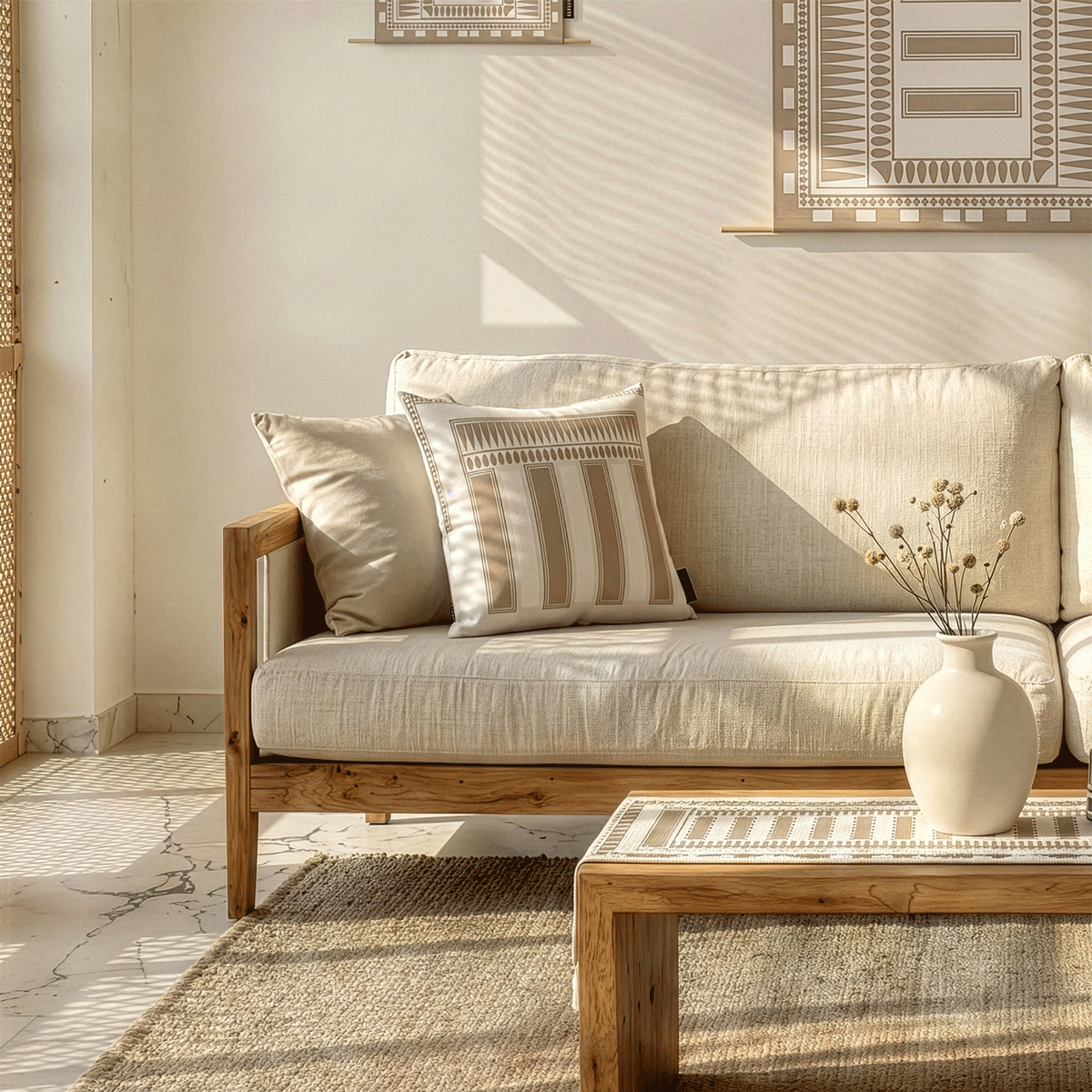 Wahawy ( Runner + 2 Cushion Cover + 4 Coasters + 3 Fabric Posters + Tissue Box) Bundle