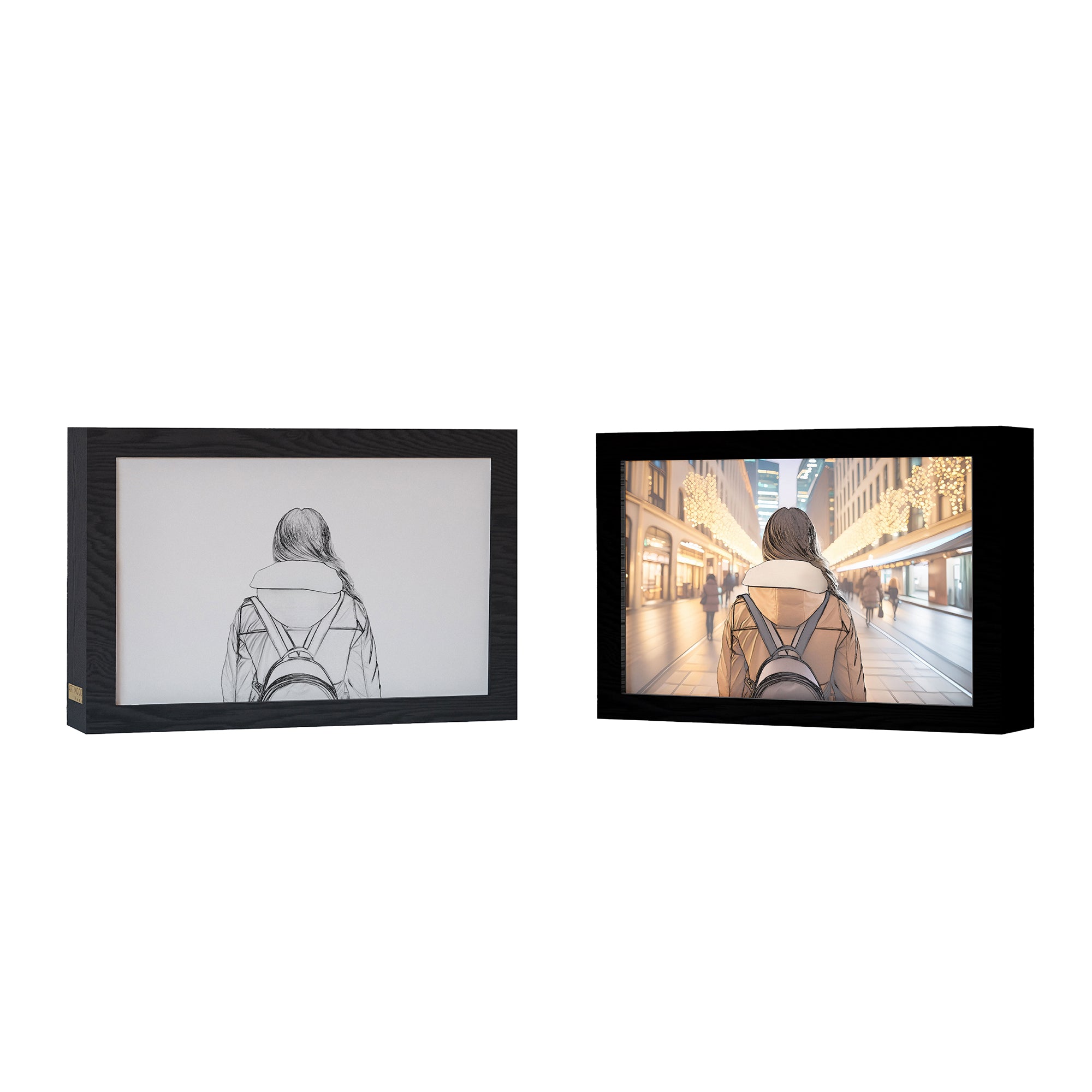 2 in 1 Photo Lighting Frame - Girl in Town