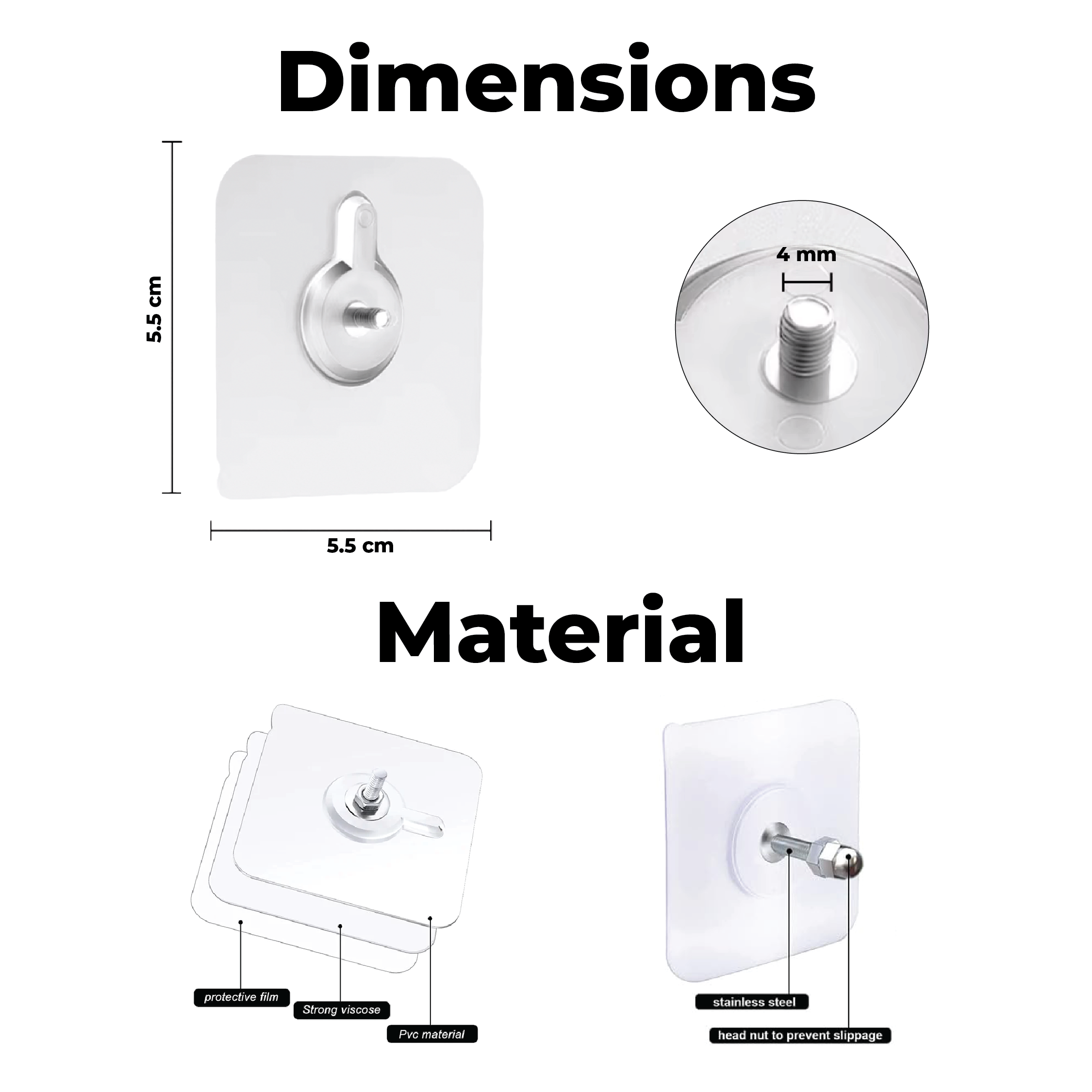 Screw Alternative- Wall Hook