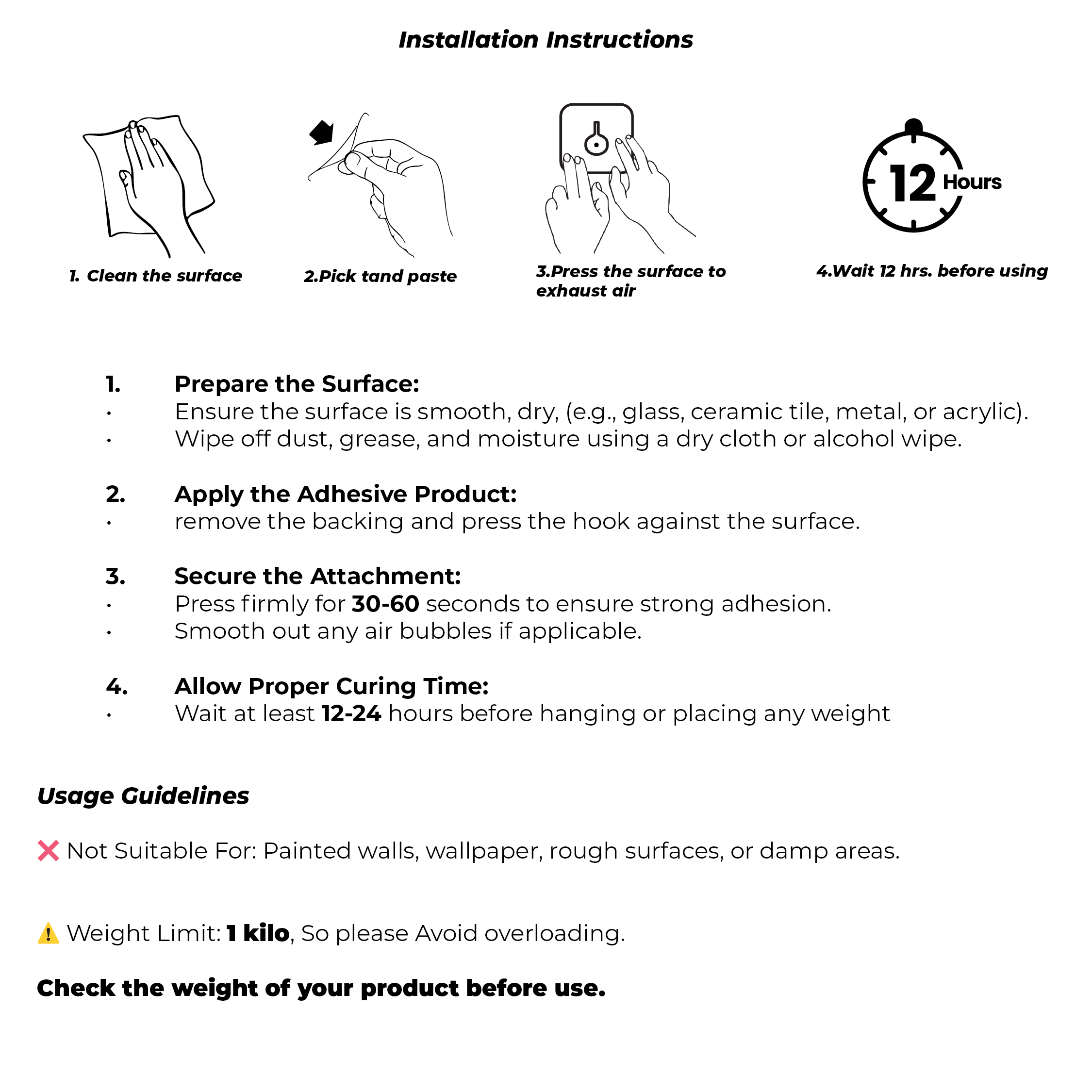 Screw Alternative- Wall Hook