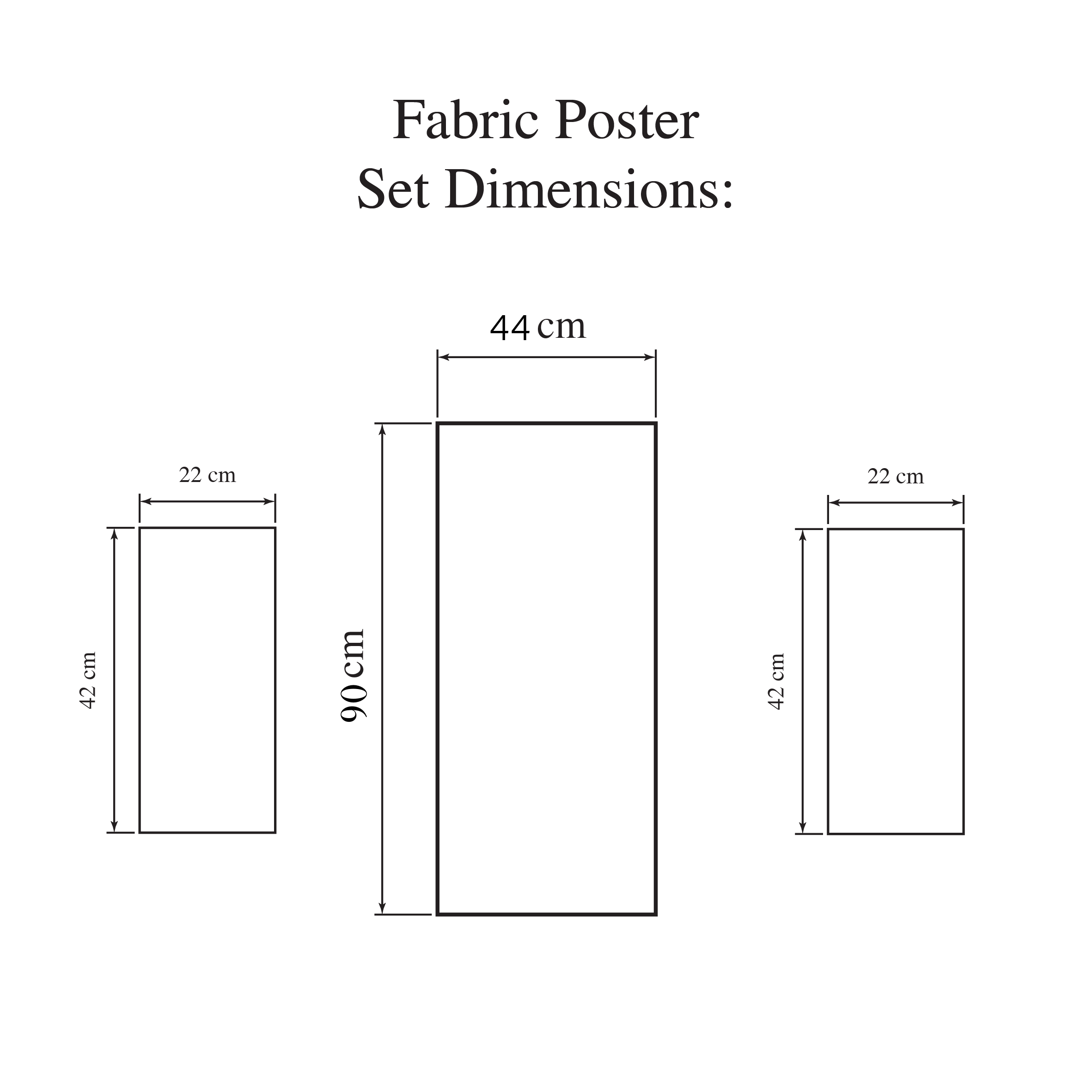 Elephant, Lion & Tiger Fabric Posters Set