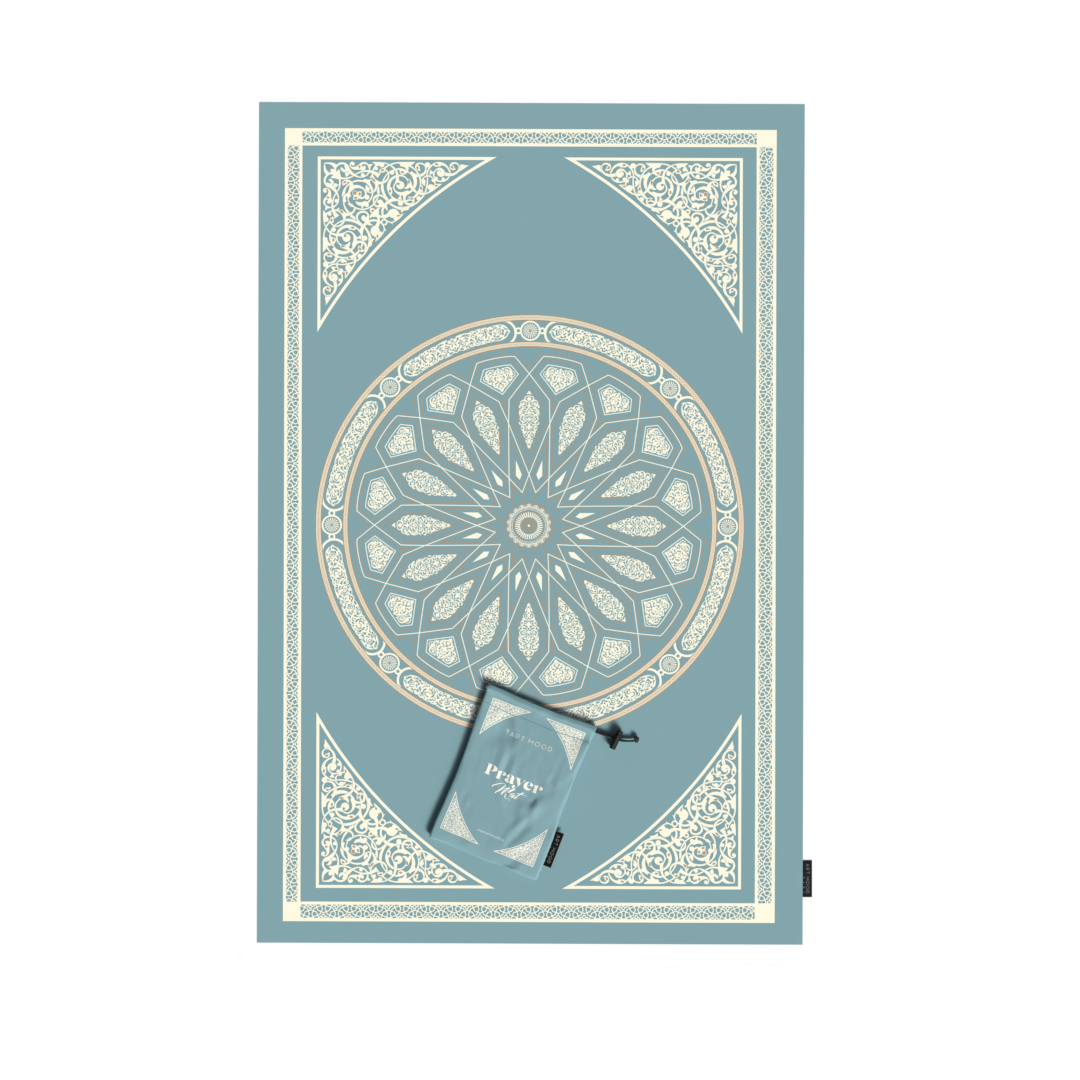 Prayer Mat AL-Qubba Blue - Waterproof Pocket Size