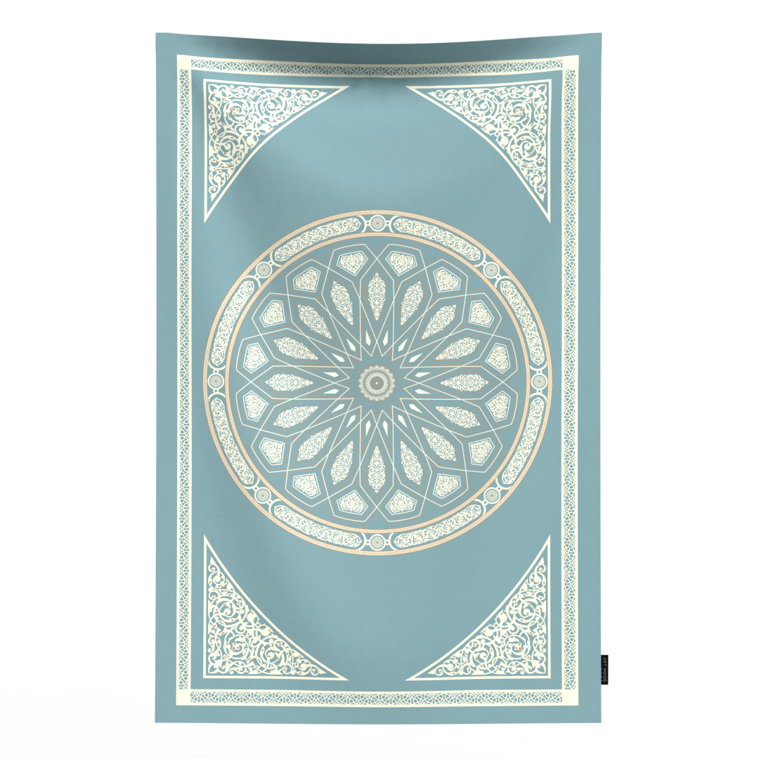 Prayer Mat AL-Qubba Blue - Waterproof Pocket Size