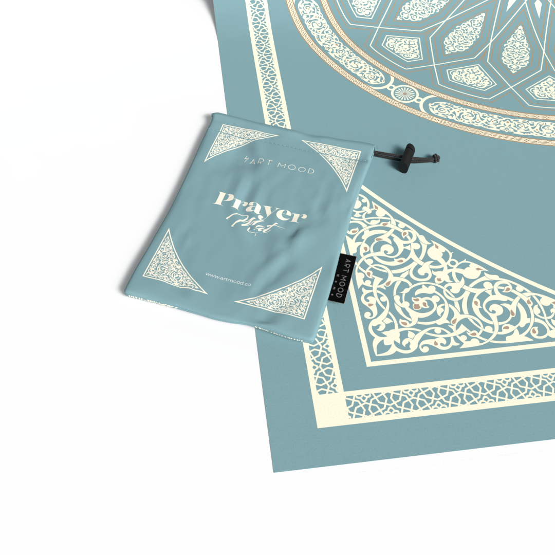 Prayer Mat AL-Qubba Blue - Waterproof Pocket Size