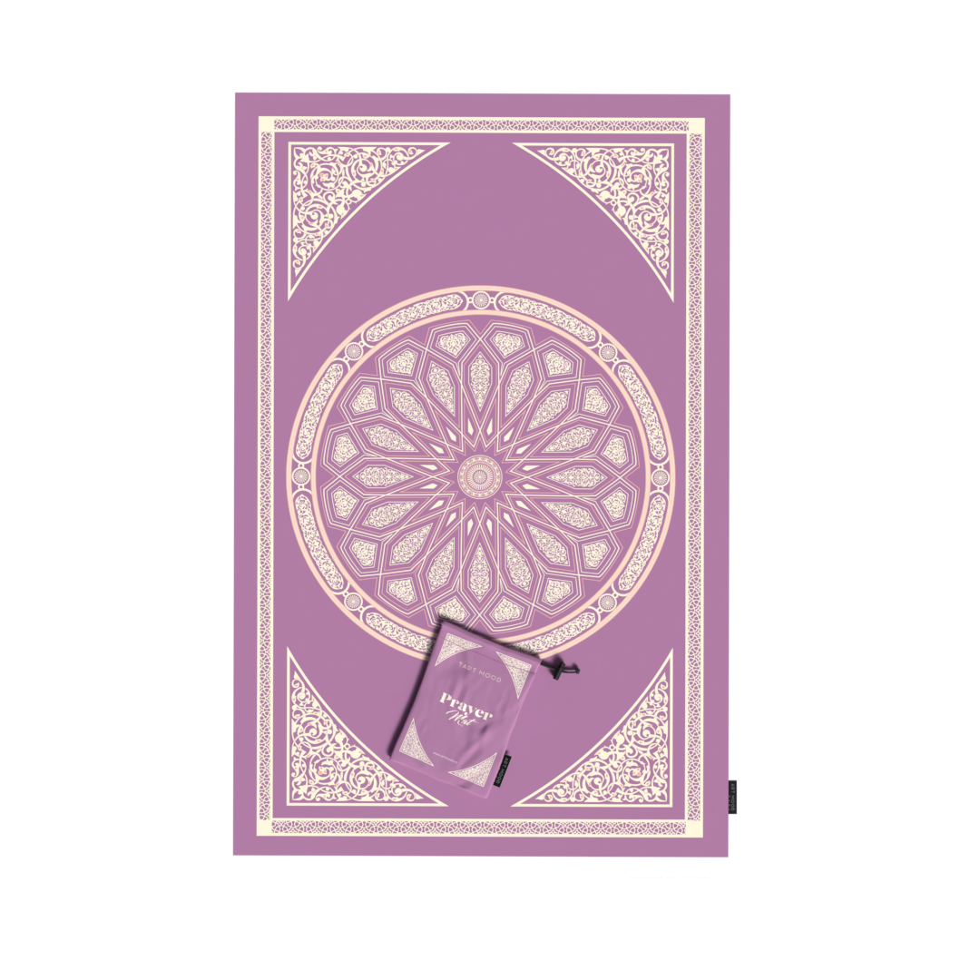 Prayer Mat AL-Qubba Pastel Purple - Waterproof Pocket Size