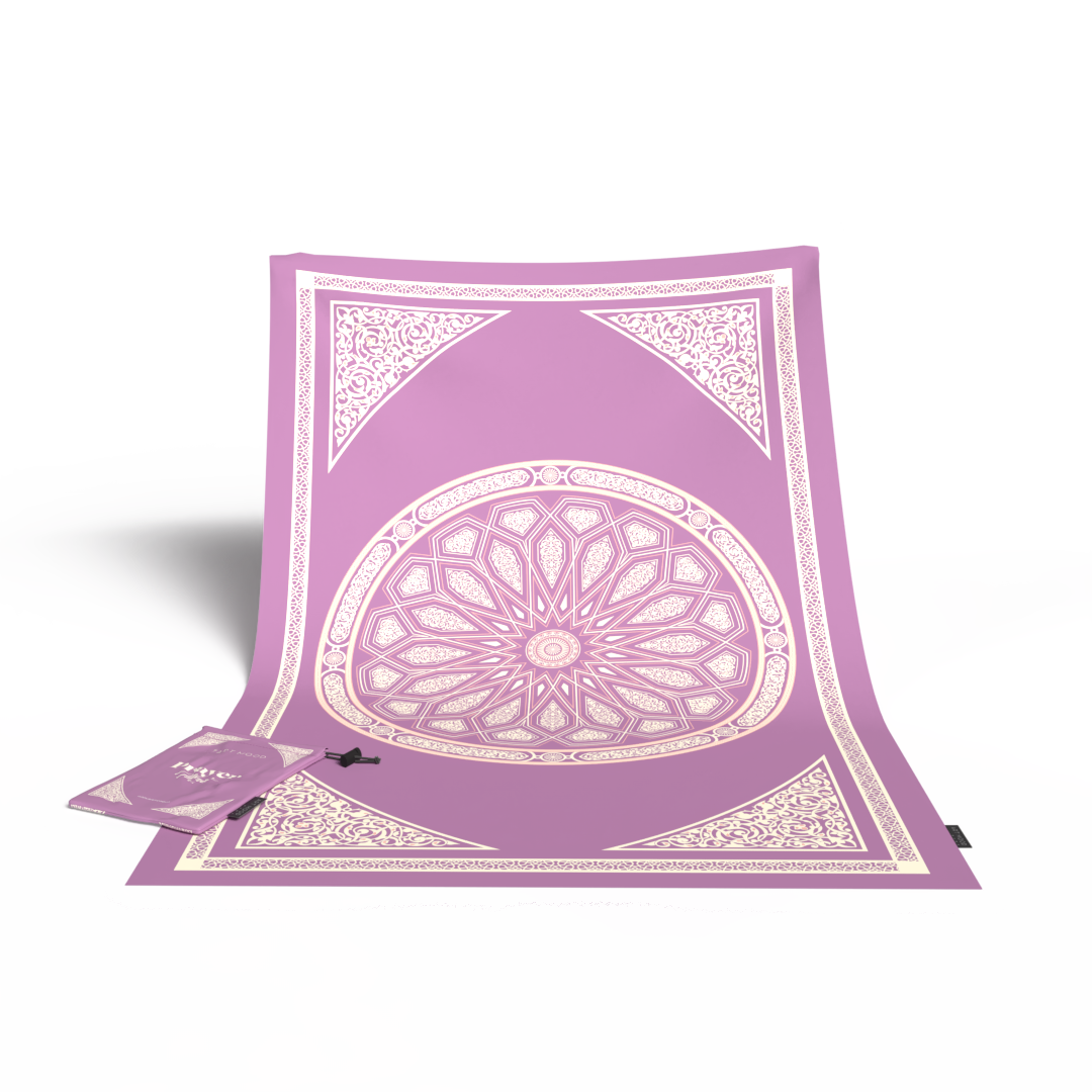 Prayer Mat AL-Qubba Pastel Purple - Waterproof Pocket Size