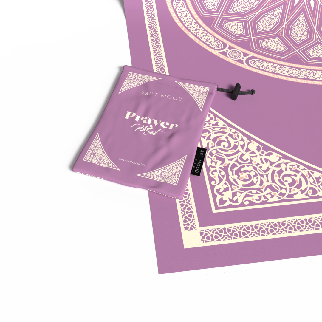 Prayer Mat AL-Qubba Pastel Purple - Waterproof Pocket Size