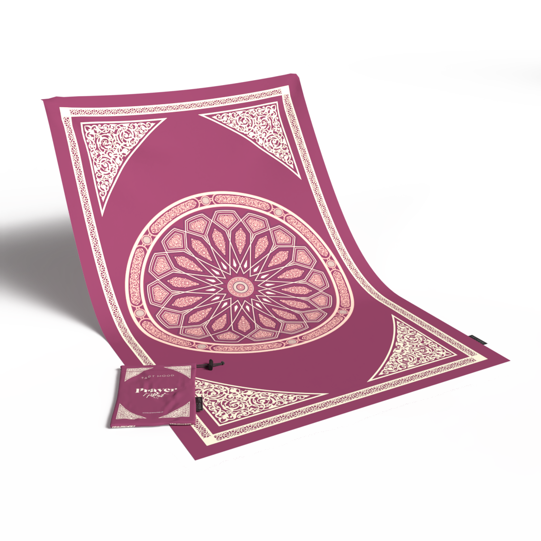 Prayer Mat AL-Qubba Purple - Waterproof Pocket Size