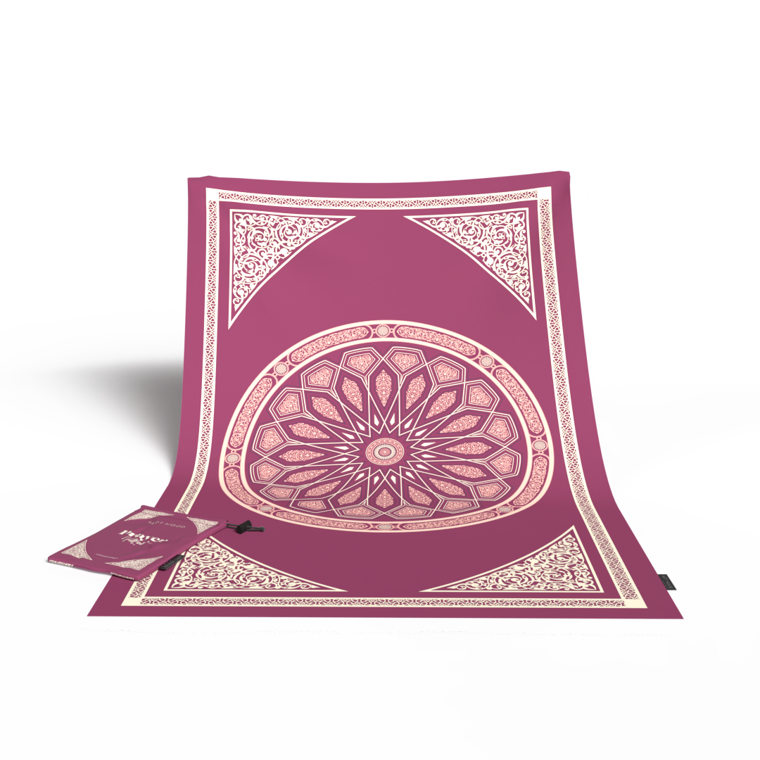 Prayer Mat AL-Qubba Purple - Waterproof Pocket Size