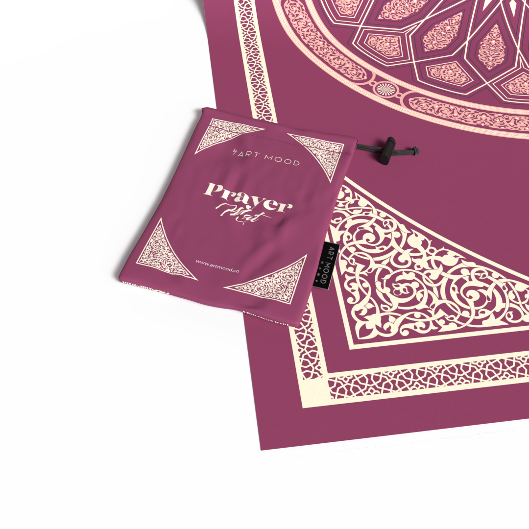 Prayer Mat AL-Qubba Purple - Waterproof Pocket Size