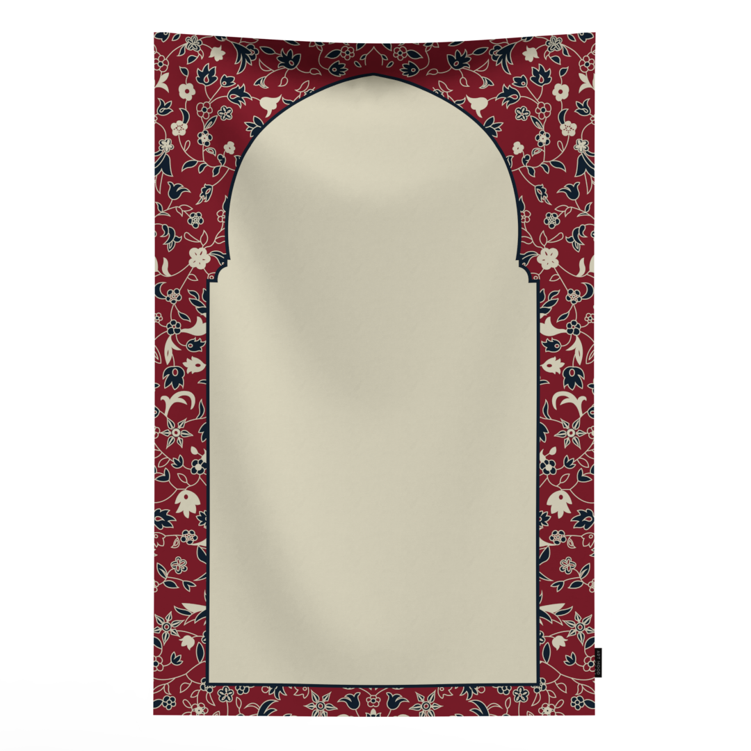Prayer Mat AL-Rawda Red - Waterproof Pocket Size