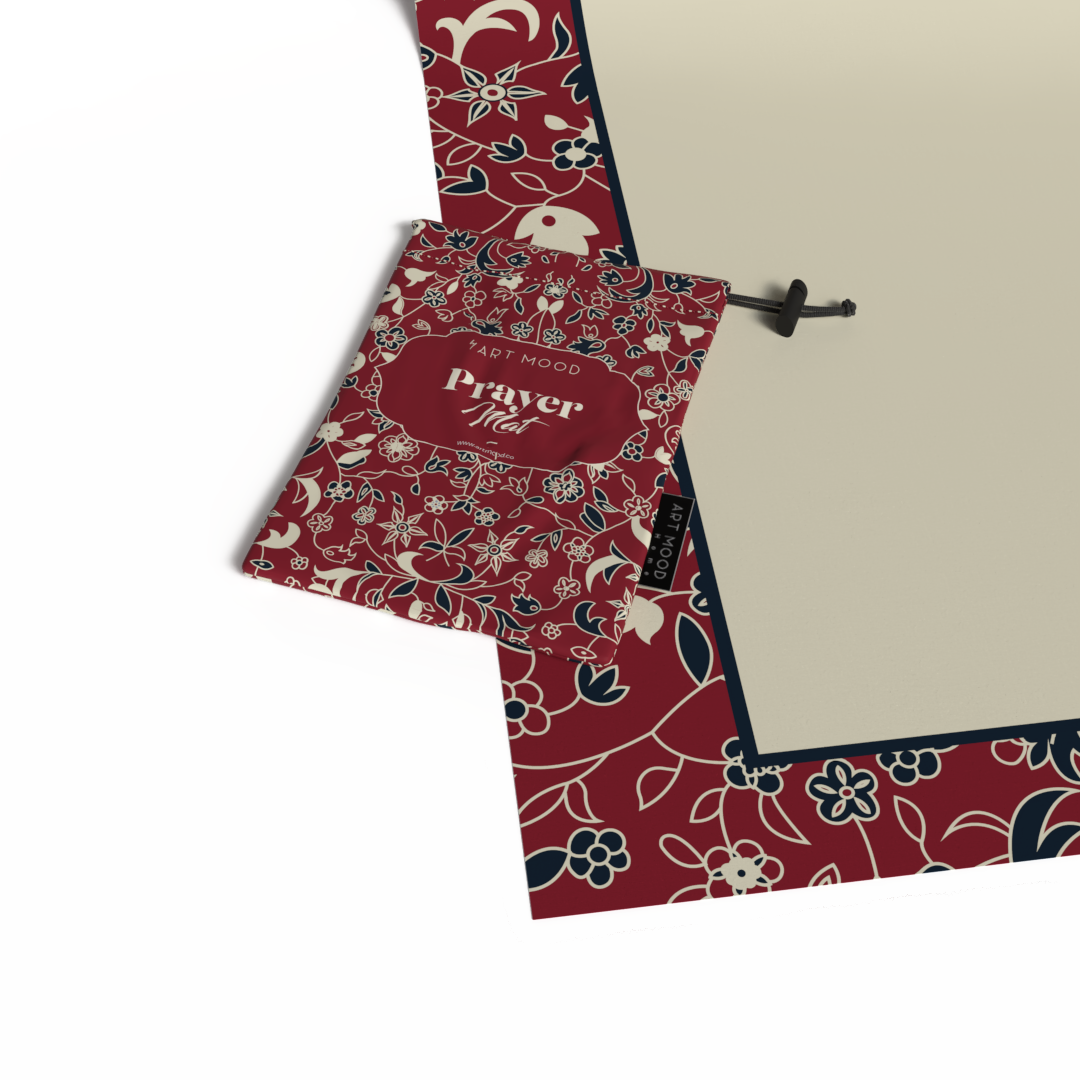 Prayer Mat AL-Rawda Red - Waterproof Pocket Size