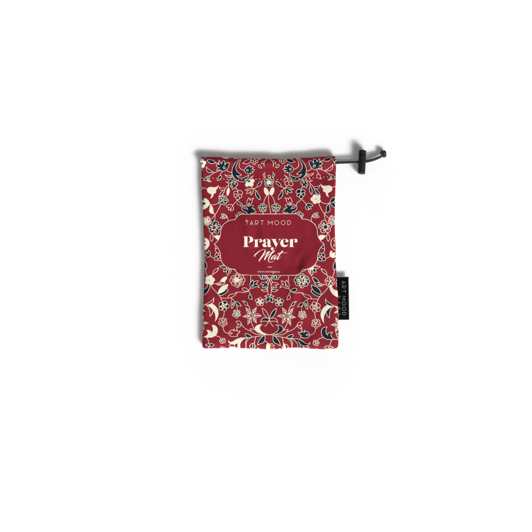 Prayer Mat AL-Rawda Red - Waterproof Pocket Size