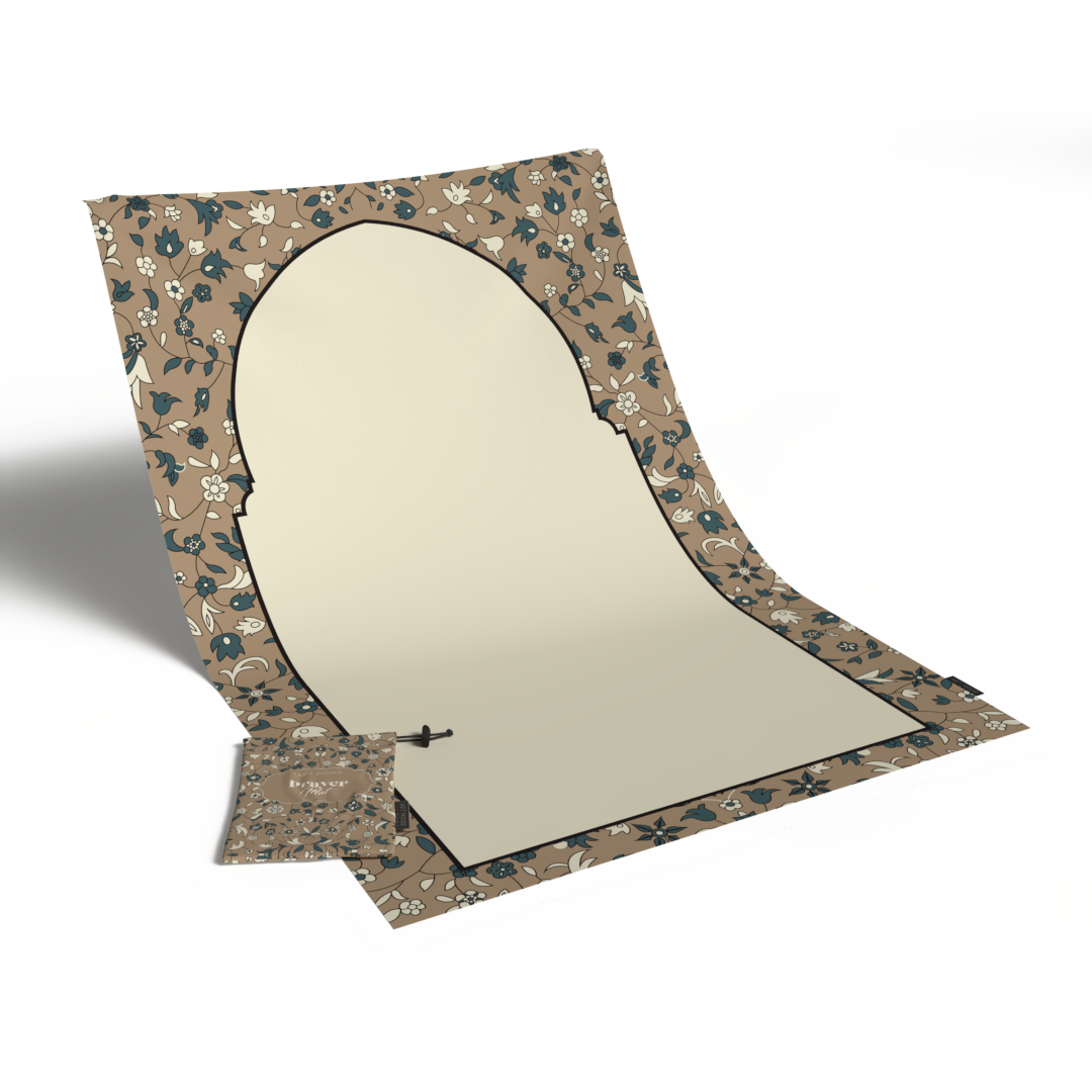 Prayer Mat AL-Rawda Beige - Waterproof Pocket Size