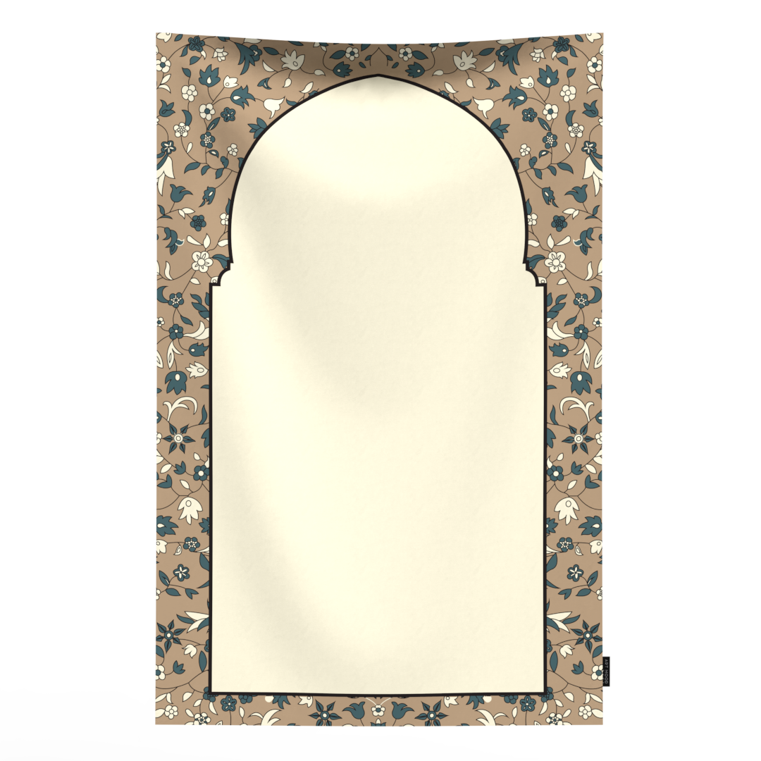 Prayer Mat AL-Rawda Beige - Waterproof Pocket Size