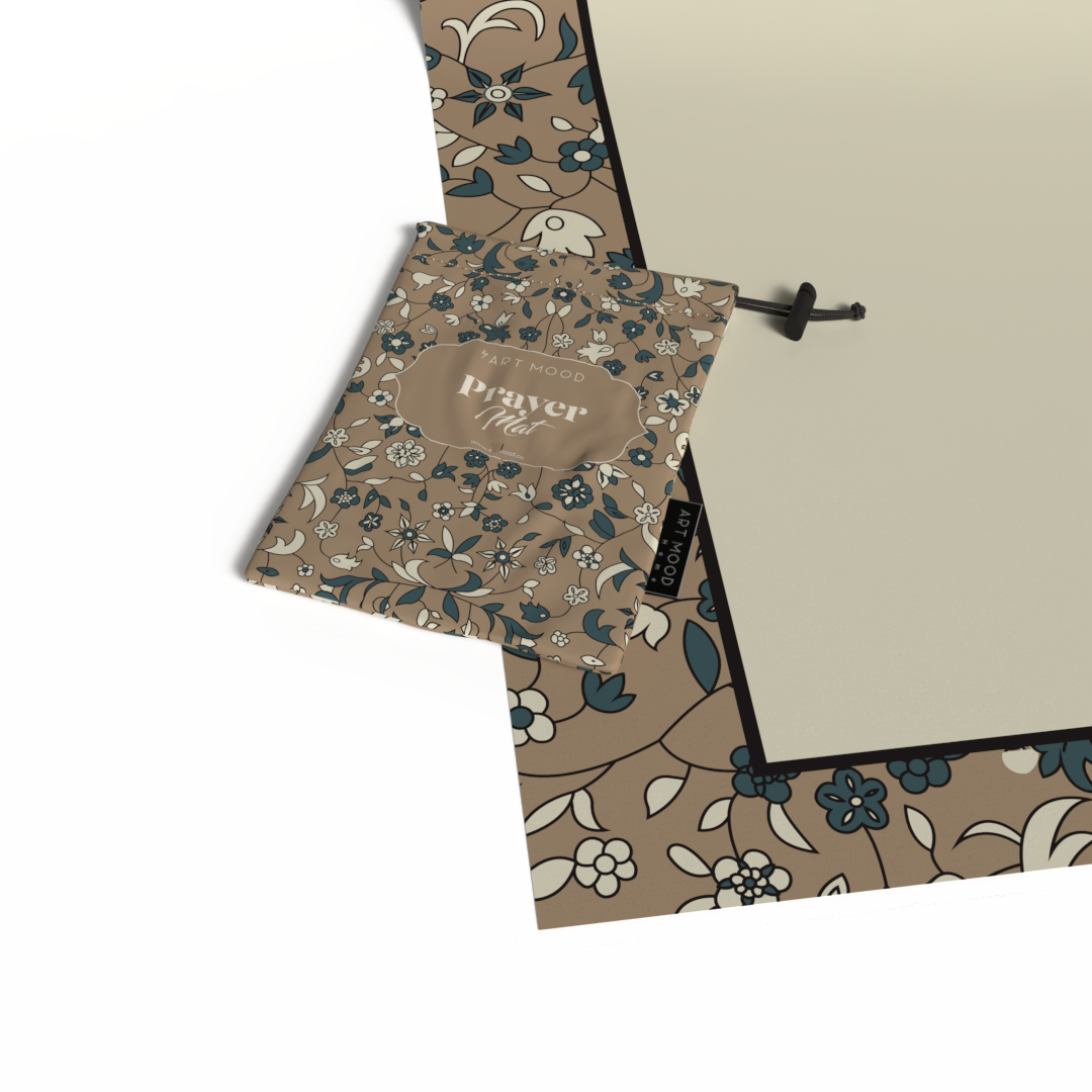 Prayer Mat AL-Rawda Beige - Waterproof Pocket Size