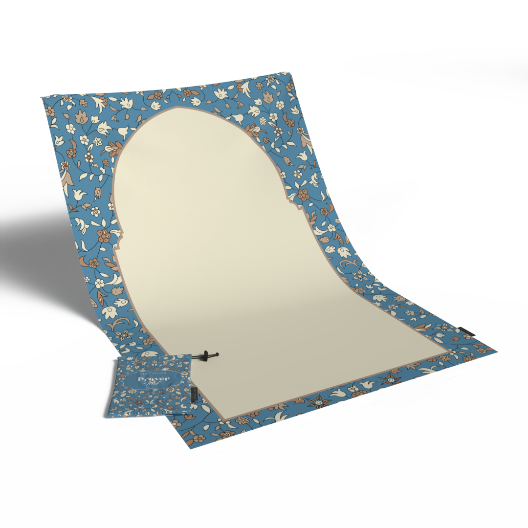 Prayer Mat AL-Rawda Blue - Waterproof Pocket Size