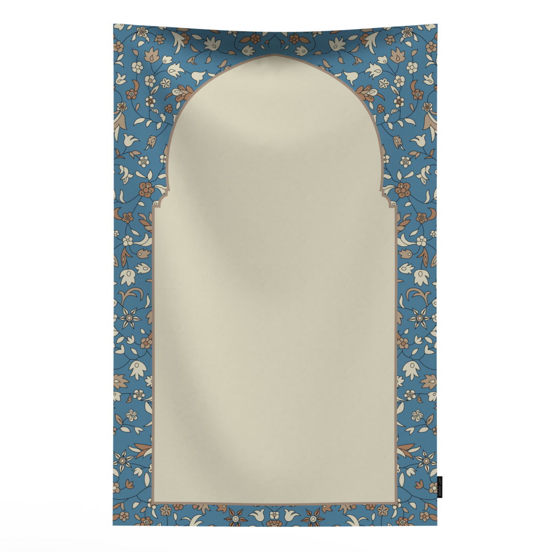 Prayer Mat AL-Rawda Blue - Waterproof Pocket Size