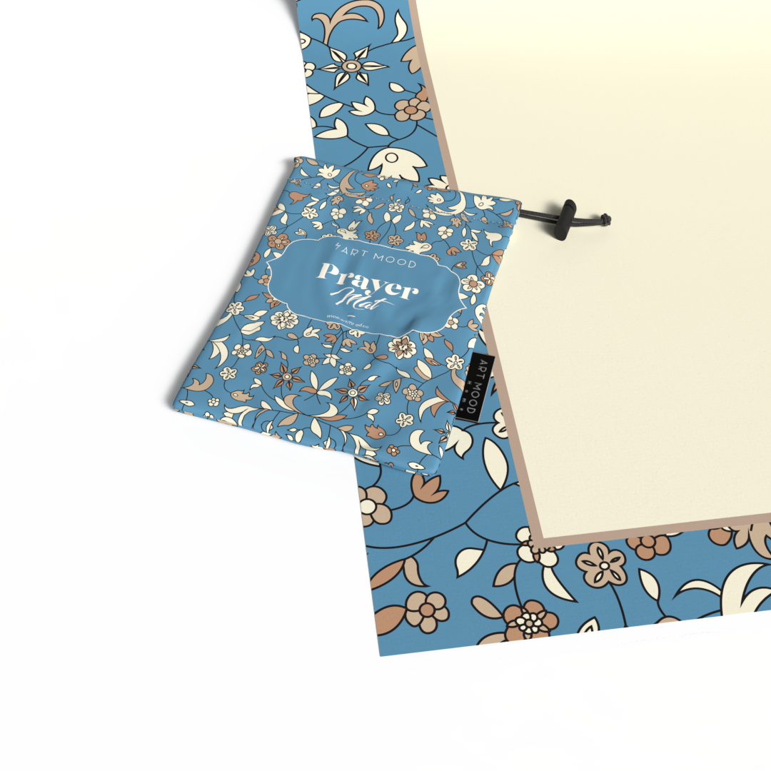 Prayer Mat AL-Rawda Blue - Waterproof Pocket Size