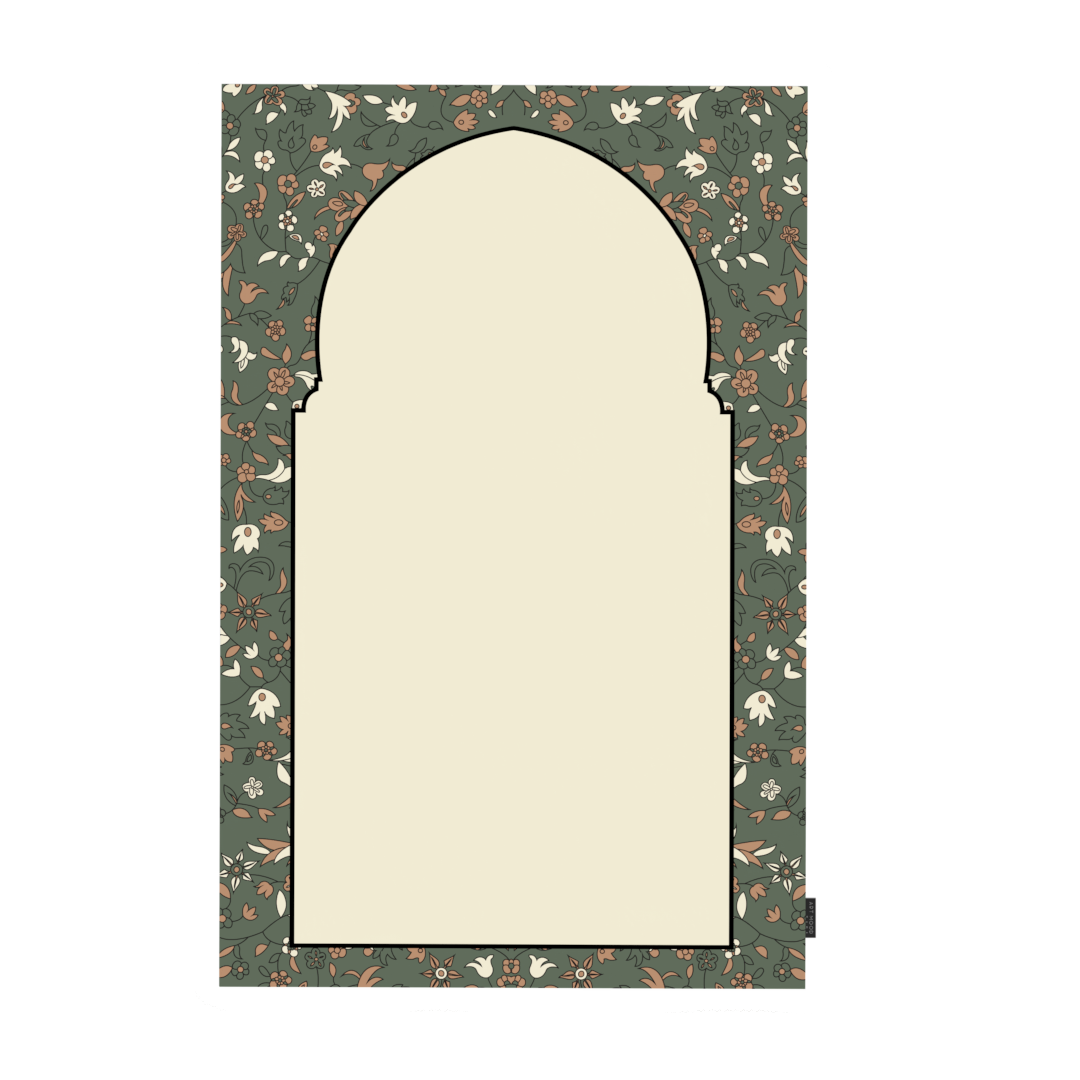 Prayer Mat AL-Rawda Olive - Waterproof Pocket Size