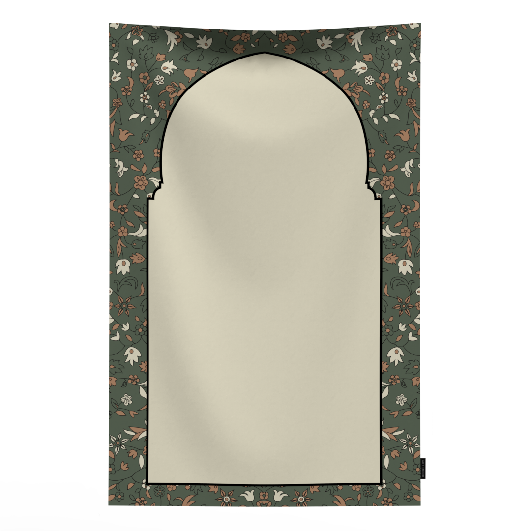 Prayer Mat AL-Rawda Olive - Waterproof Pocket Size