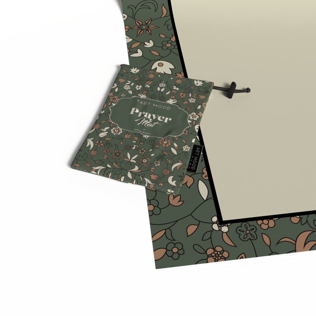 Prayer Mat AL-Rawda Olive - Waterproof Pocket Size
