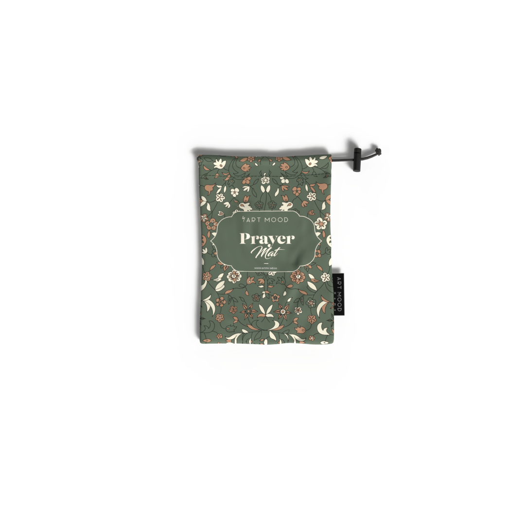 Prayer Mat AL-Rawda Olive - Waterproof Pocket Size