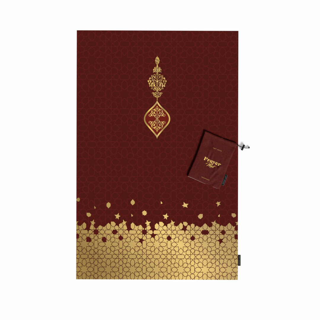 Prayer Mat AL-Hudda Red - Waterproof Pocket Size