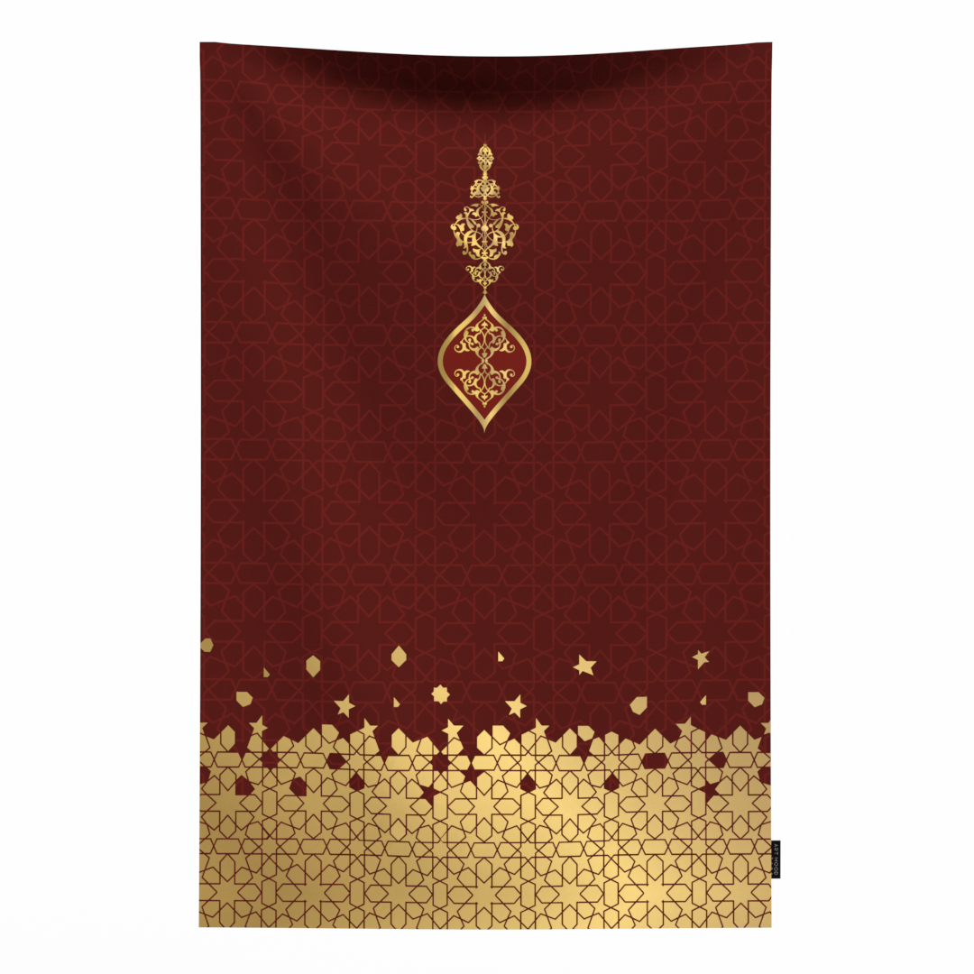 Prayer Mat AL-Hudda Red - Waterproof Pocket Size