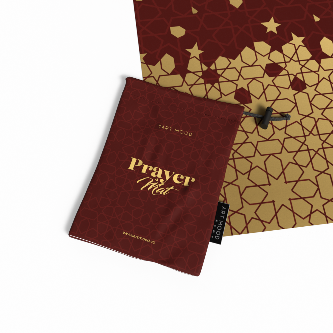Prayer Mat AL-Hudda Red - Waterproof Pocket Size