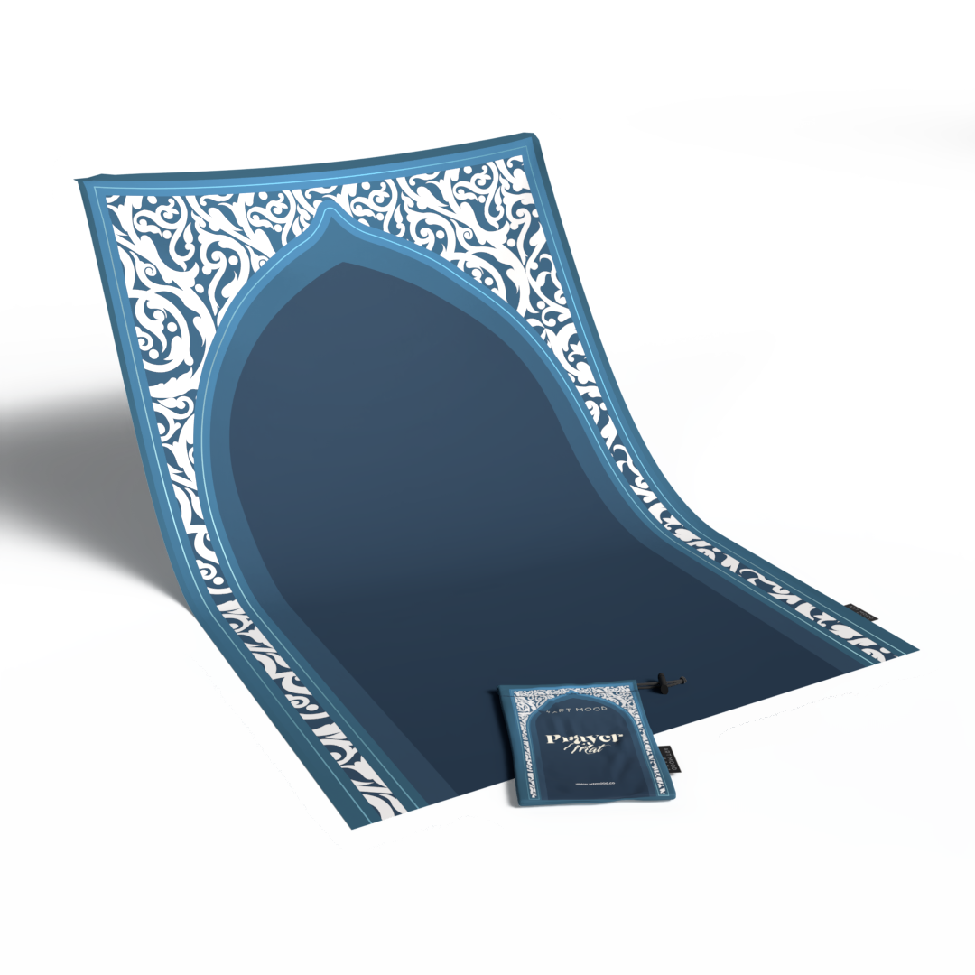 Prayer Mat AL-Hedaya Blue - Waterproof Pocket Size