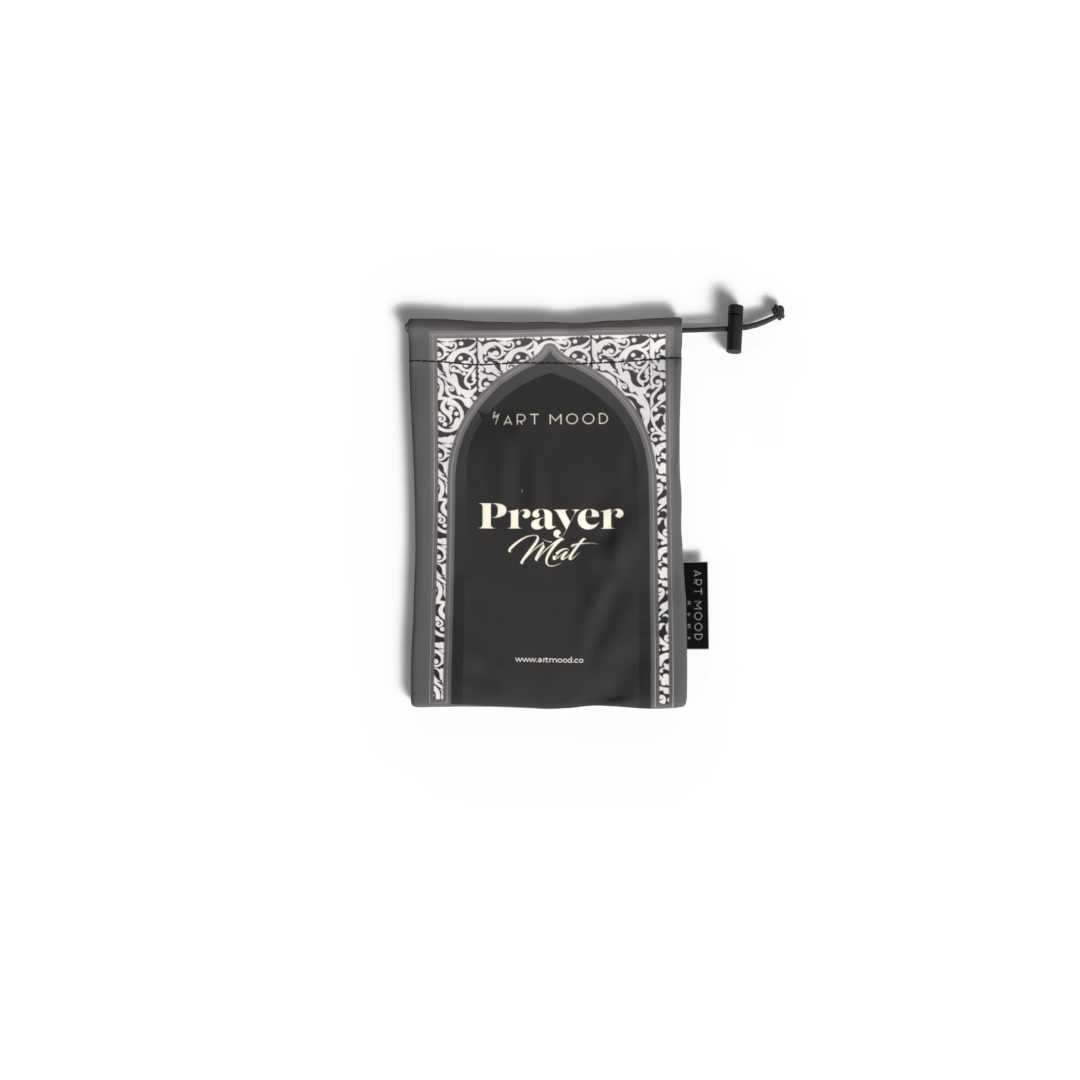 Prayer Mat AL-Hedaya Grey & White - Waterproof Pocket Size