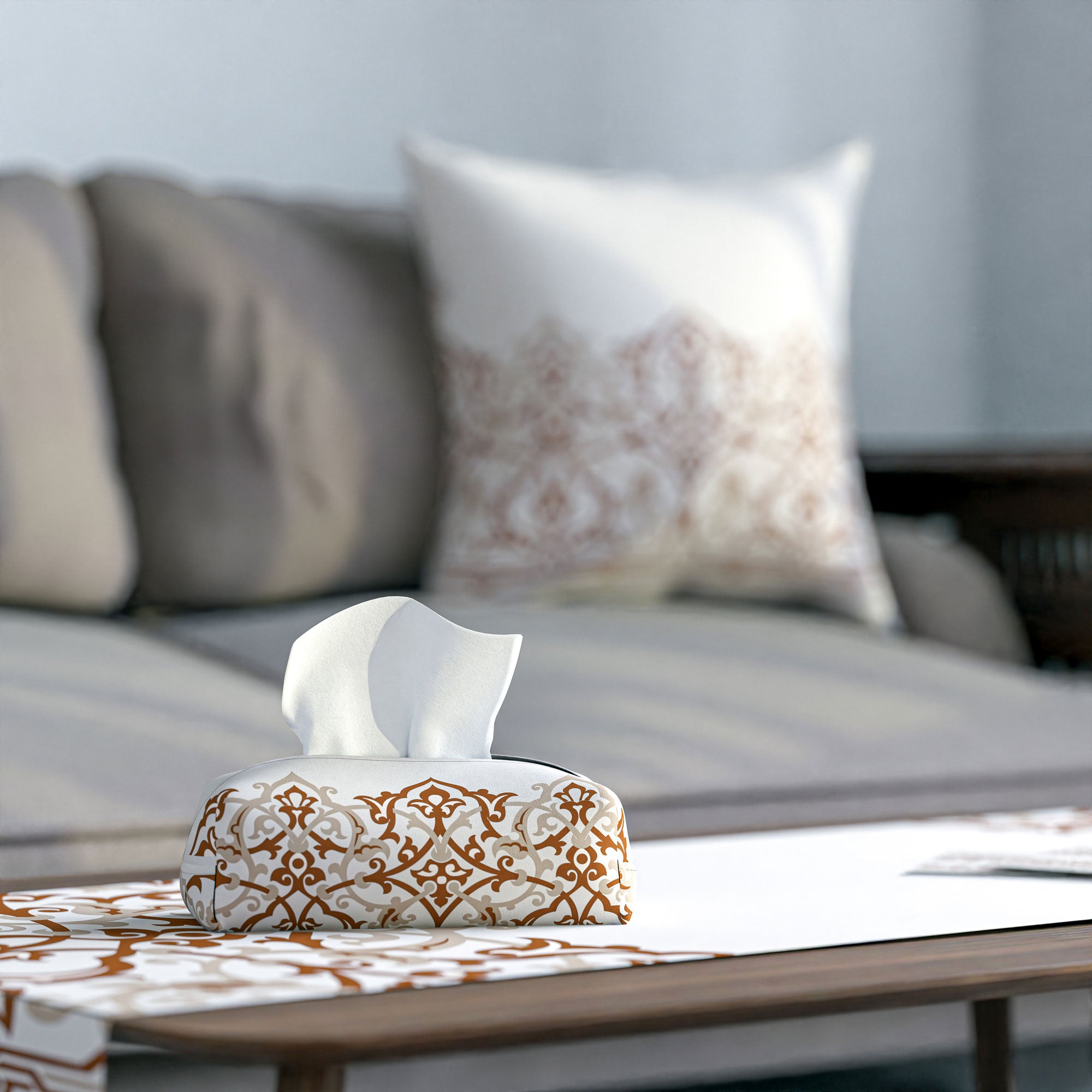 Atlas ( Runner + 2 Cushion Cover + 4 Coasters + 3 Fabric Posters + Tissue Box) Bundle