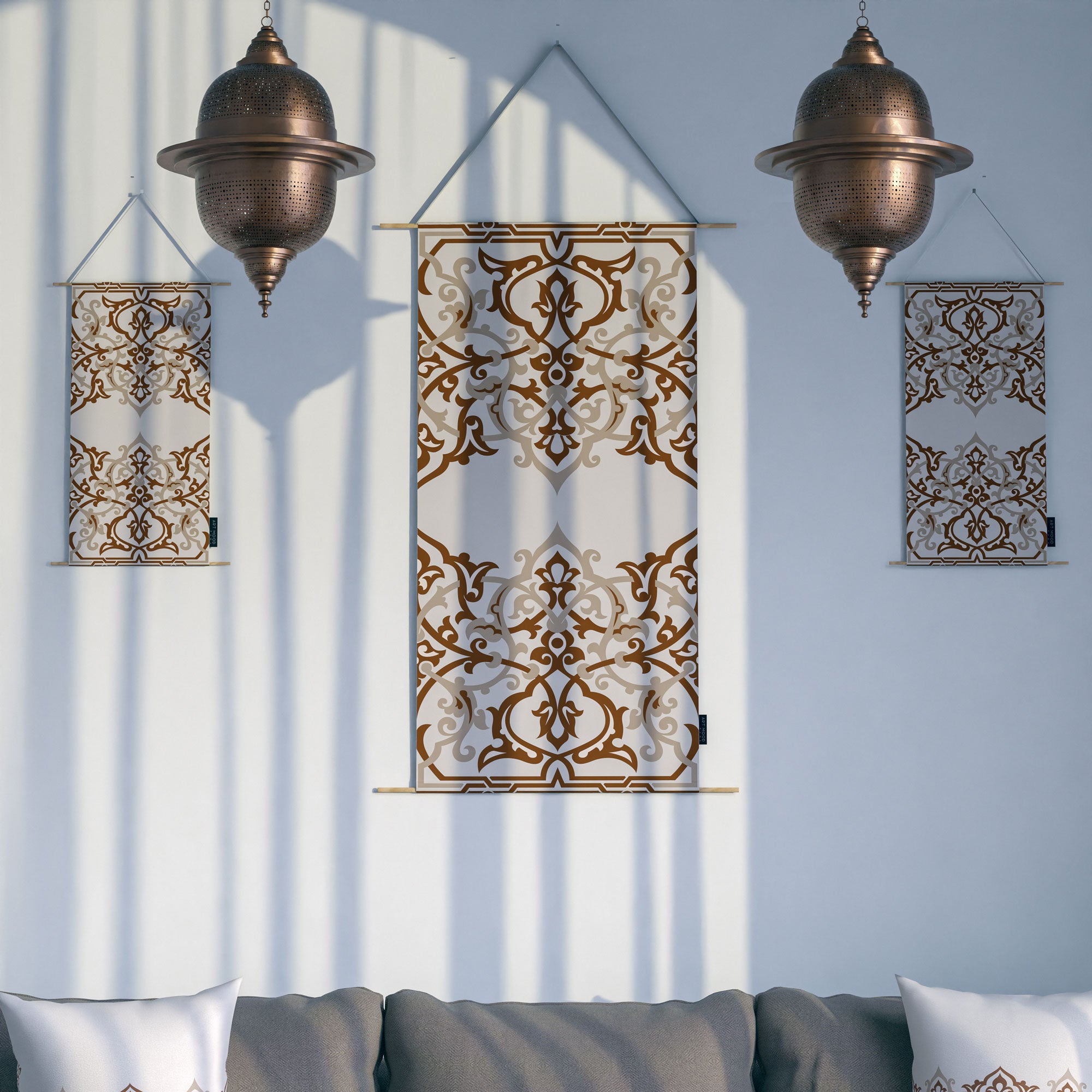 Atlas ( Runner + 2 Cushion Cover + 4 Coasters + 3 Fabric Posters + Tissue Box) Bundle