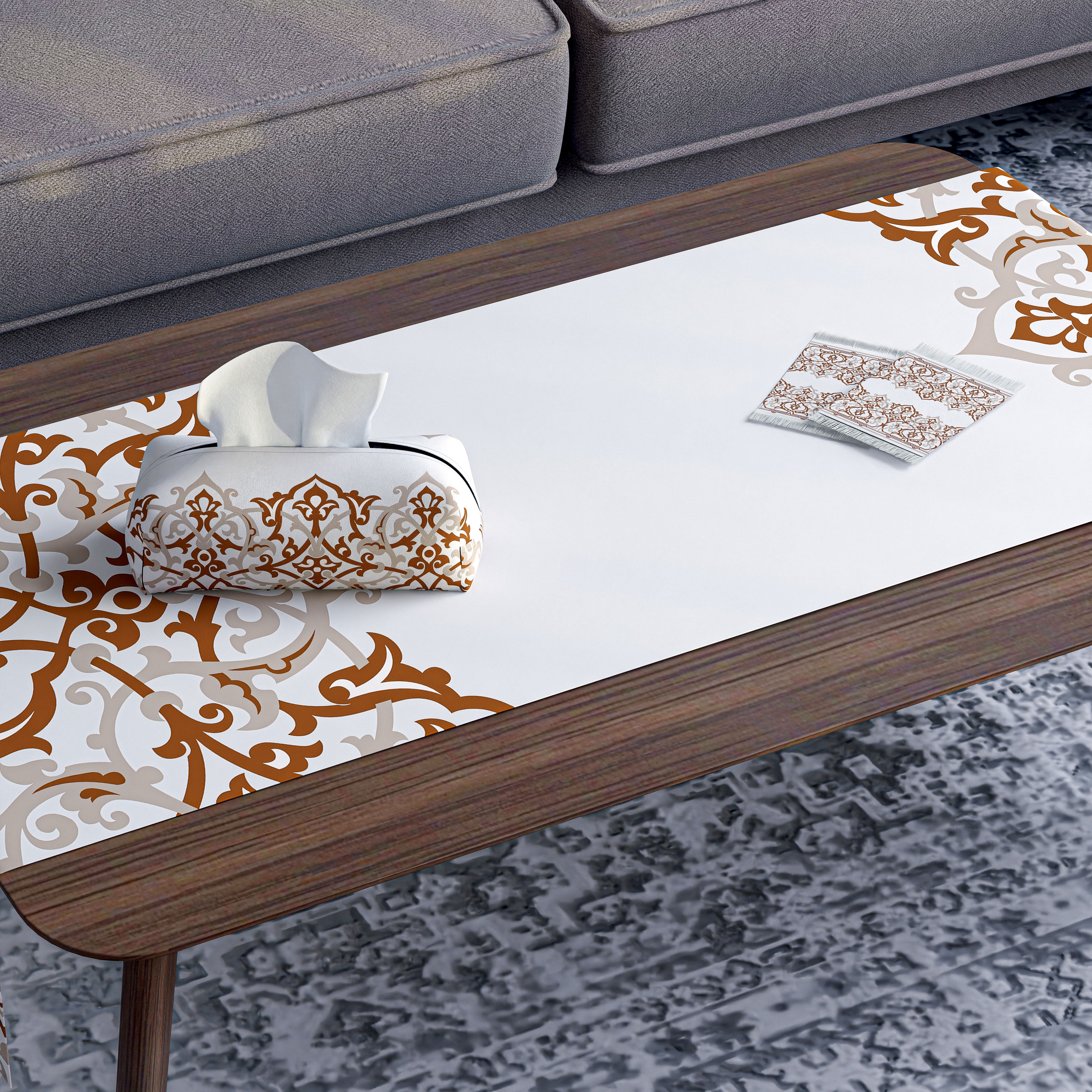 Atlas ( Runner + 2 Cushion Cover + 4 Coasters + 3 Fabric Posters + Tissue Box) Bundle