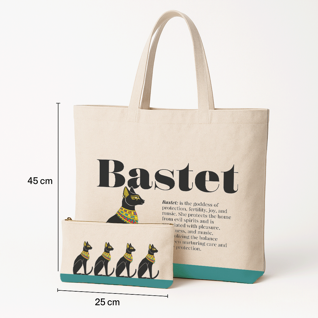 Ancient Egyptian - Tote Bag + Pouch - Bastet